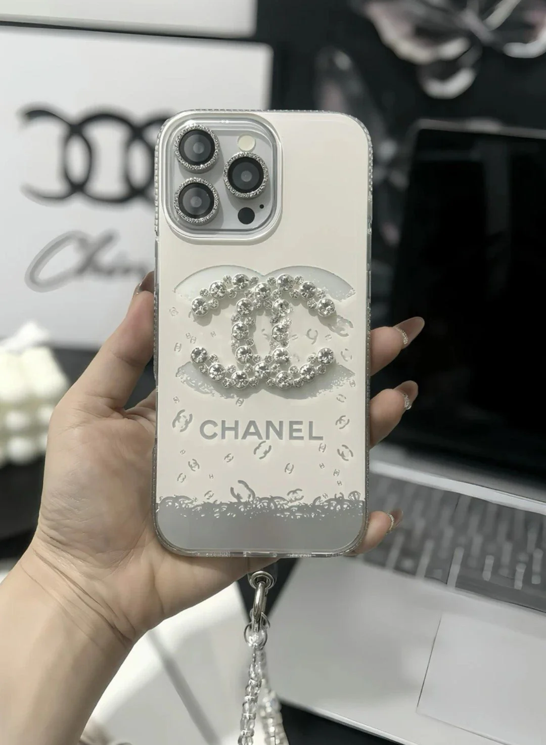 C.C Luxury Crystal iPhone Case With Bracelet Strap - Wholesale & Influencer
