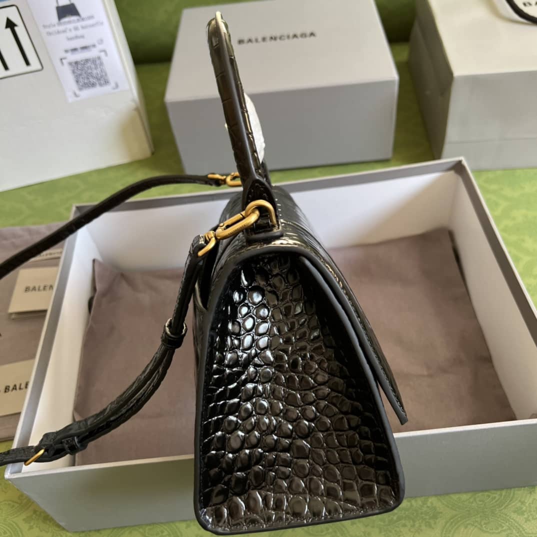 Balenciaga Hourglass Leather Top Handle Replica Bag - Replicaclubs