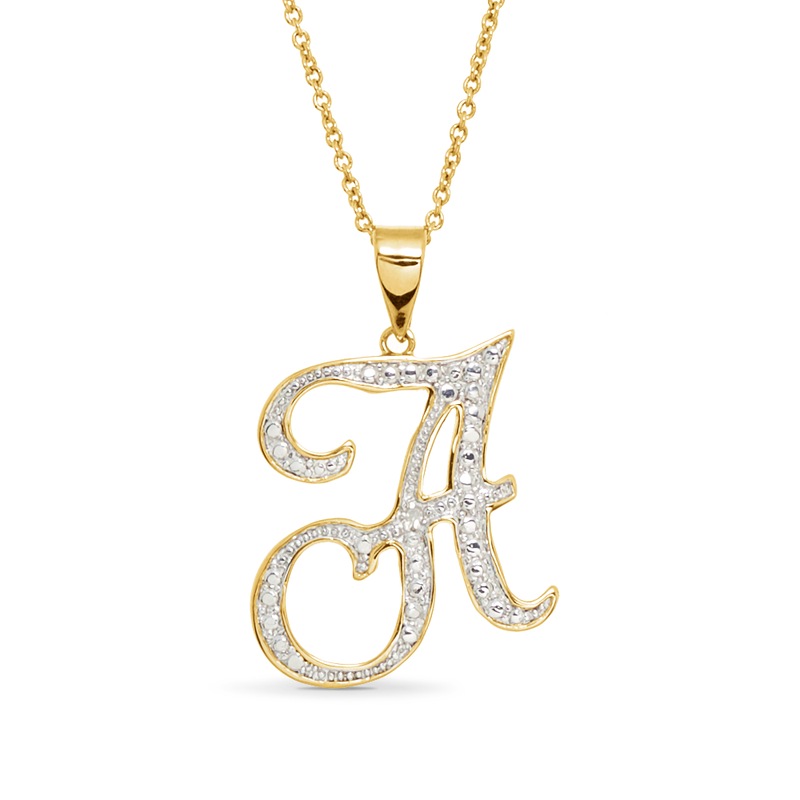 Personalized Initial Diamond Pendant - MIDNIGHT VELVET CATALOG