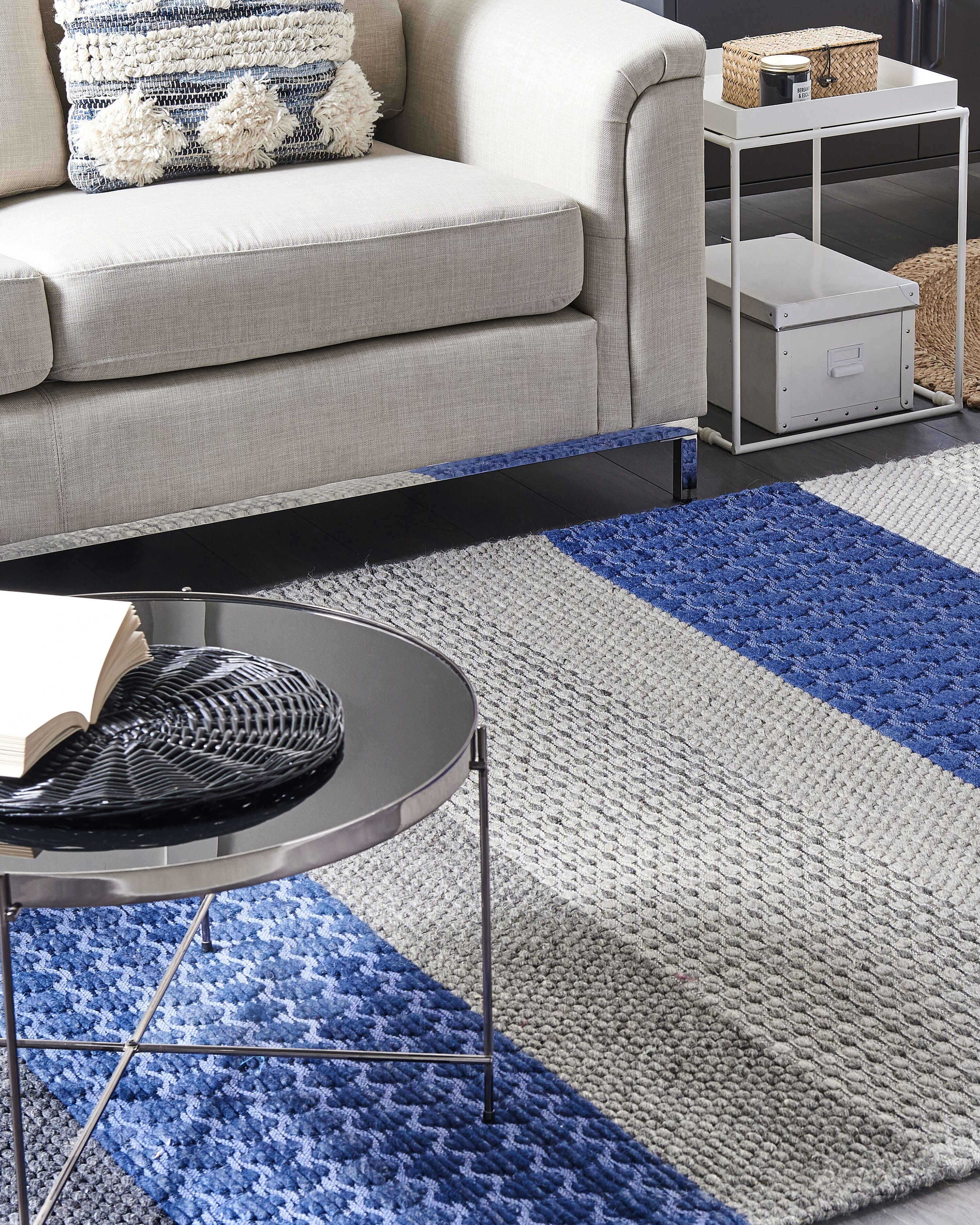 Rug AKKAYA Blue 160 x 220 cm Wool