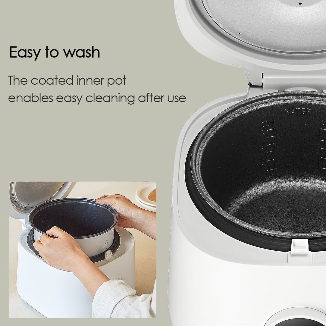 CUCHEN CRE-D0601WUS | Rice Cooker 6 Cup (Uncooked) and Warmer | Detachable Clean Cover | Nonstick Inner Pot | White