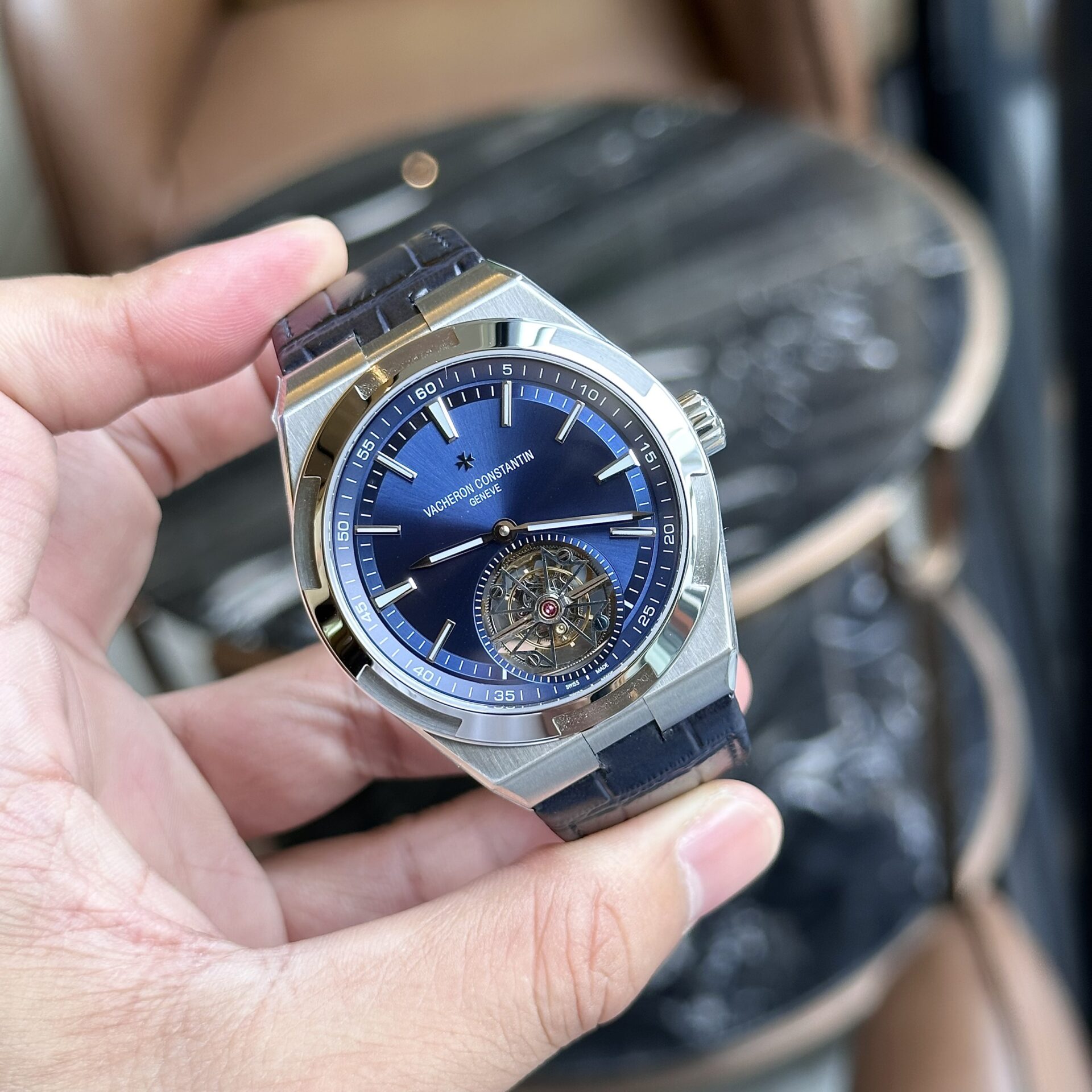Vacheron Constantin Overseas 6000V Tourbillon Blue Replica 1:1 Watch 42.5mm - Elite Watch Atelier