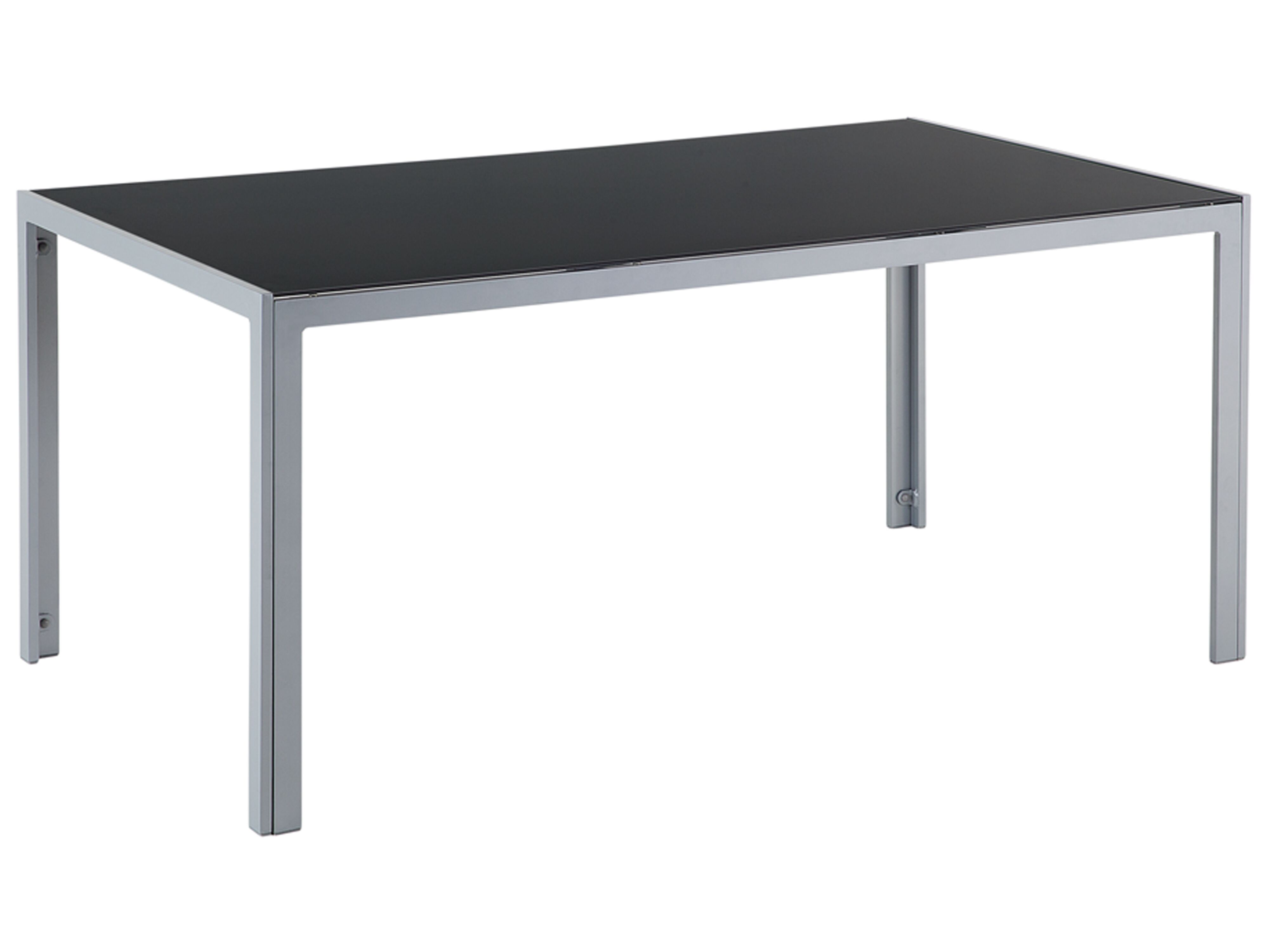 Garden Dining Table CATANIA 160 cm 91 cm Glass Black