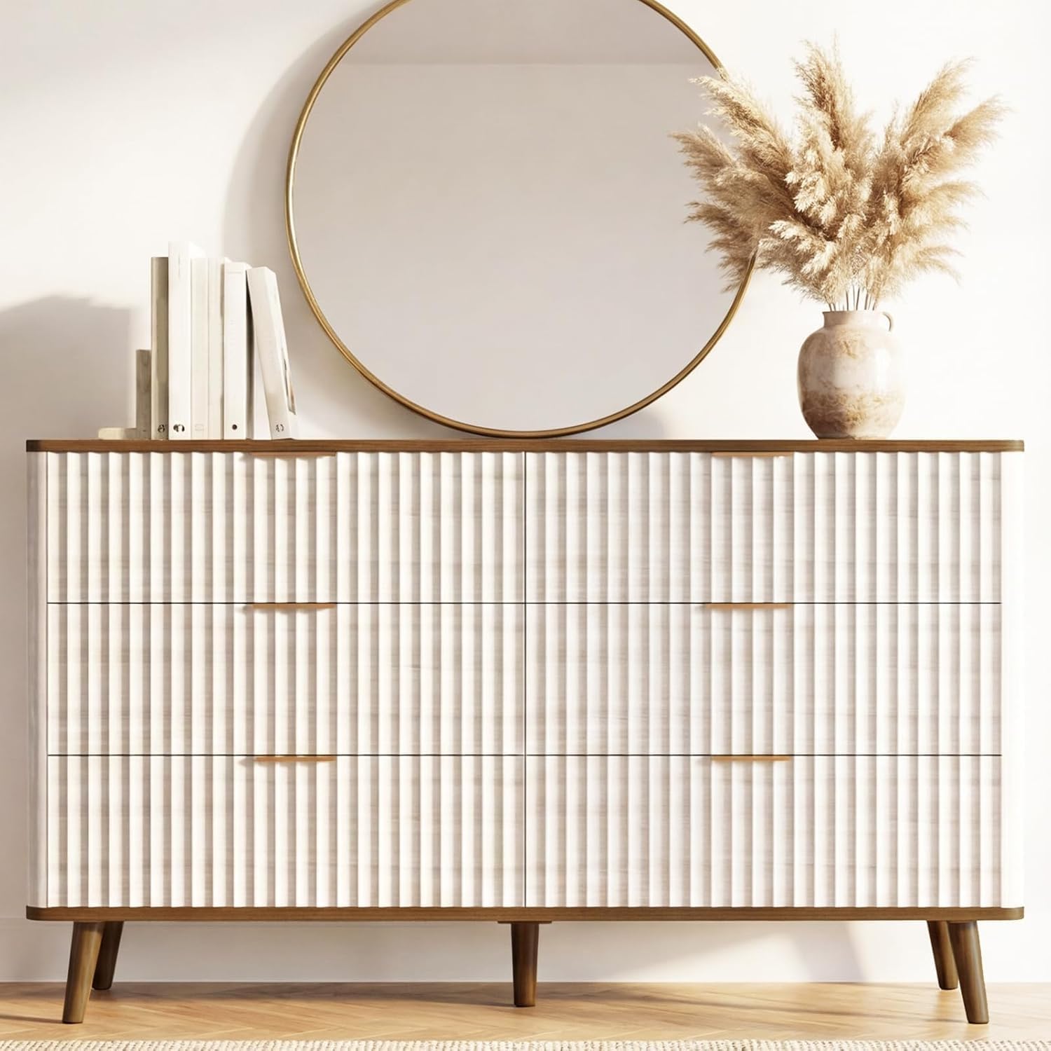 Fluted 6 Drawers Dresser, 47