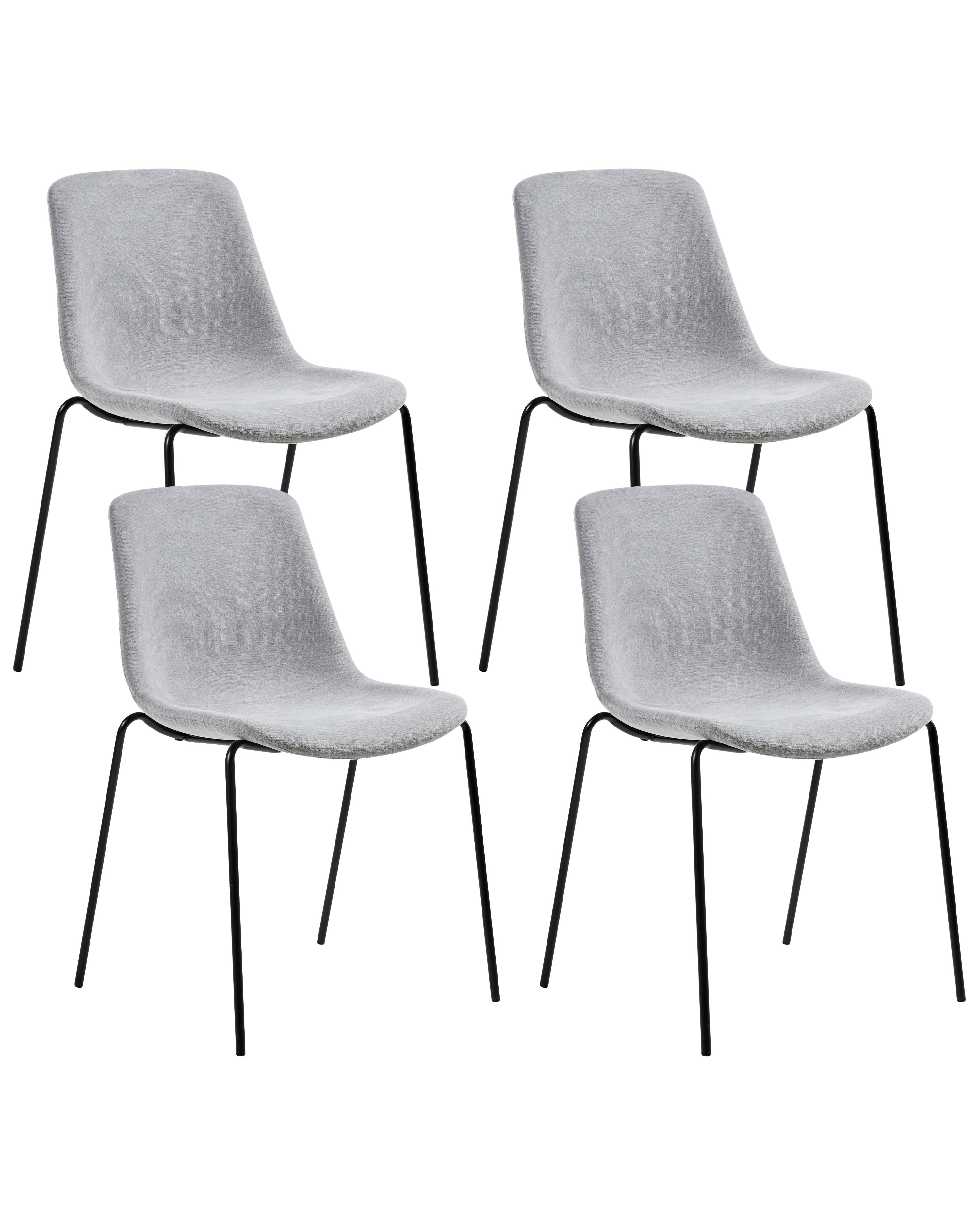 Set of 4 Dining Chairs TILLER Fabric Grey