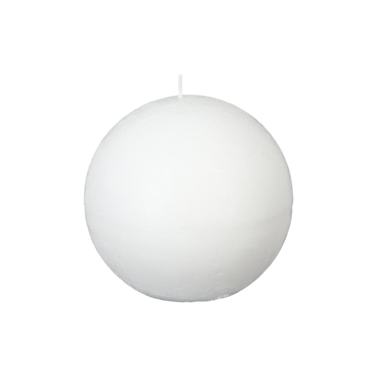 Rustic ball candle White, 445g