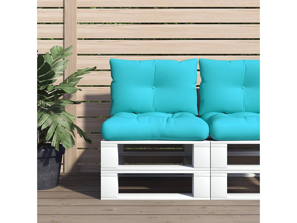 Coussins de palette lot de 2 turquoise tissu Oxford