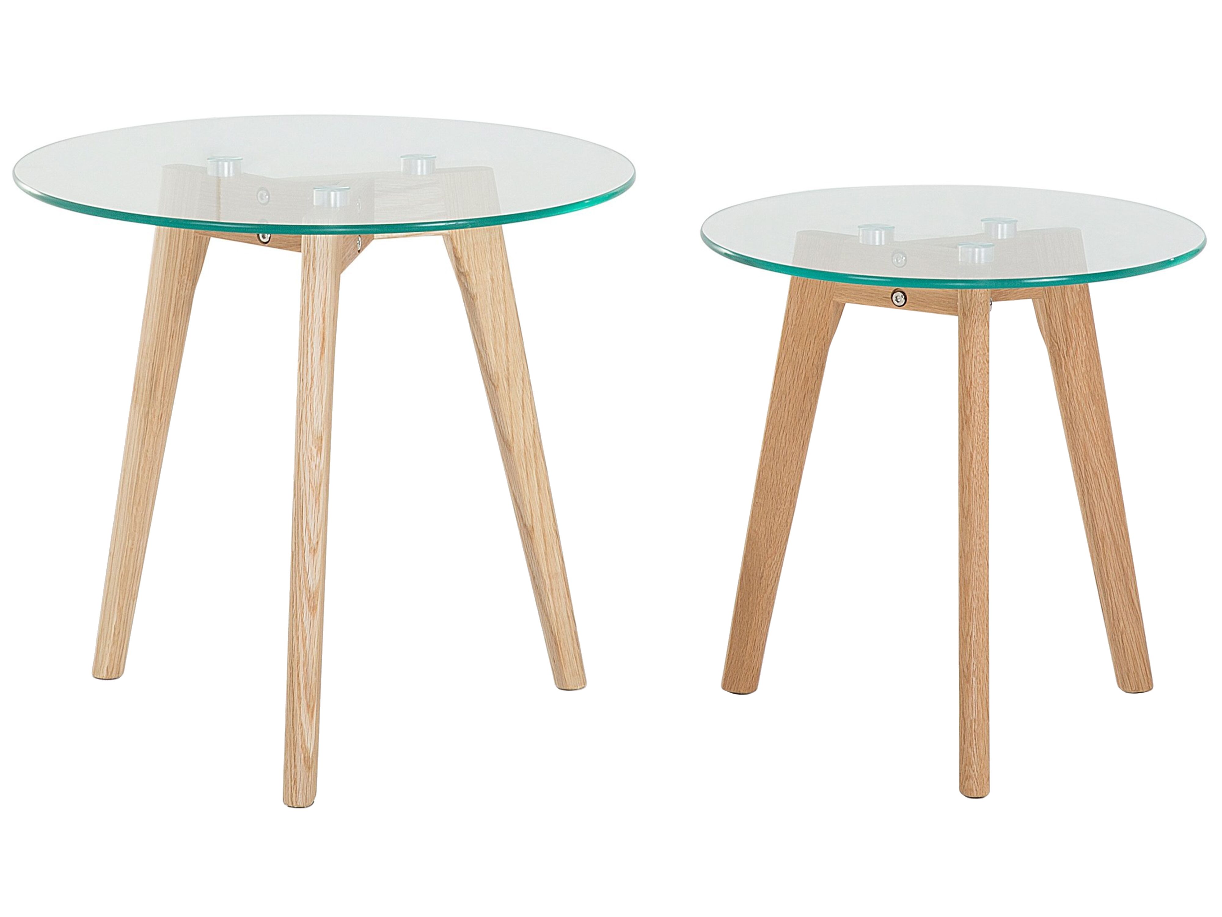 Set of 2 Coffee Tables MISSOURI Glass Transparent