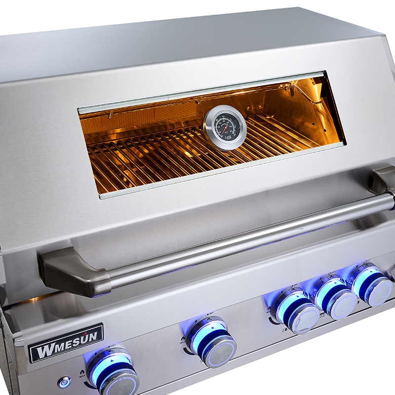 Modern Stainless Steel Outdoor Gas BBQ Grill Built-in Villa Kitchen Style