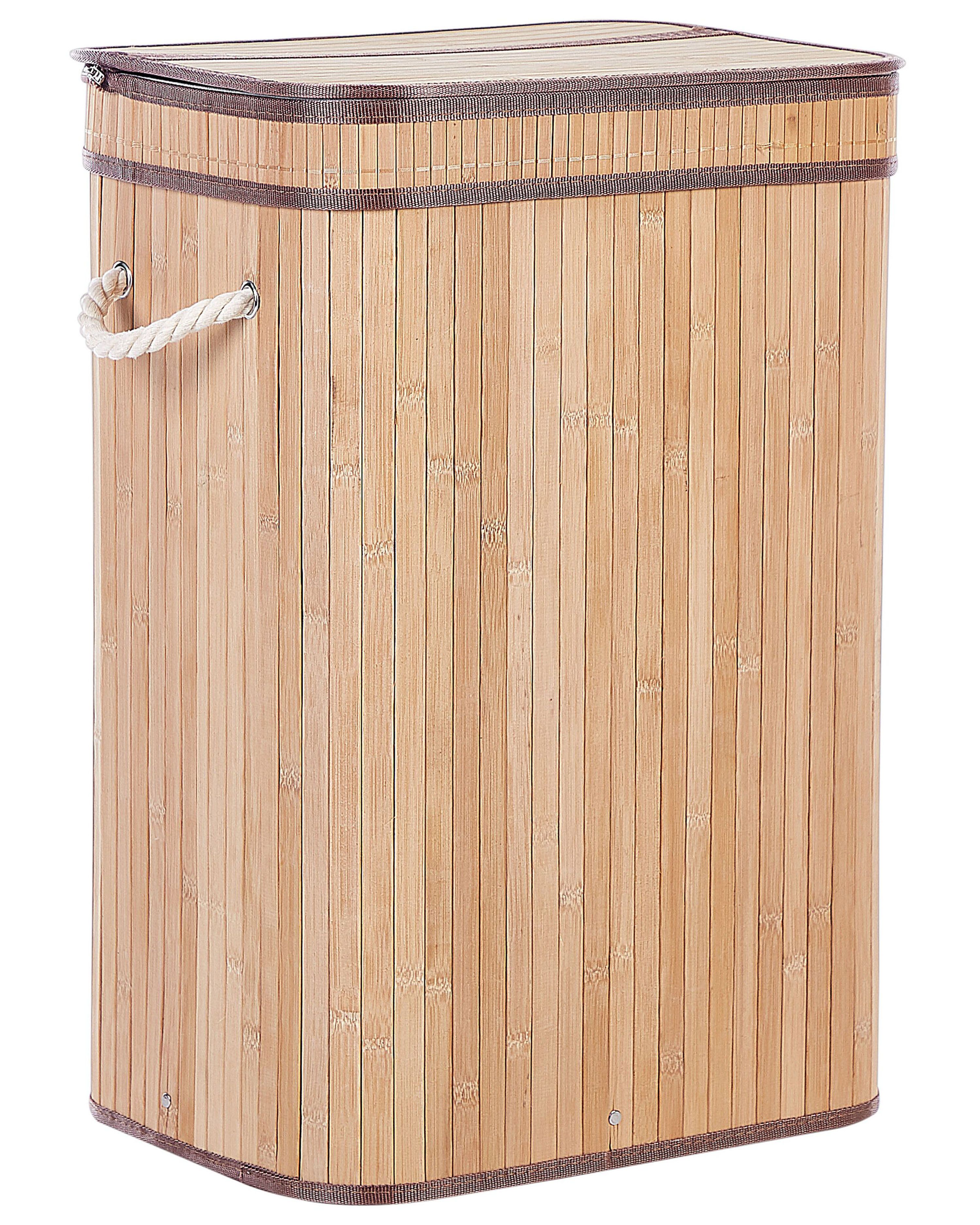 Laundry Basket KALUTARA Bamboo Light Brown