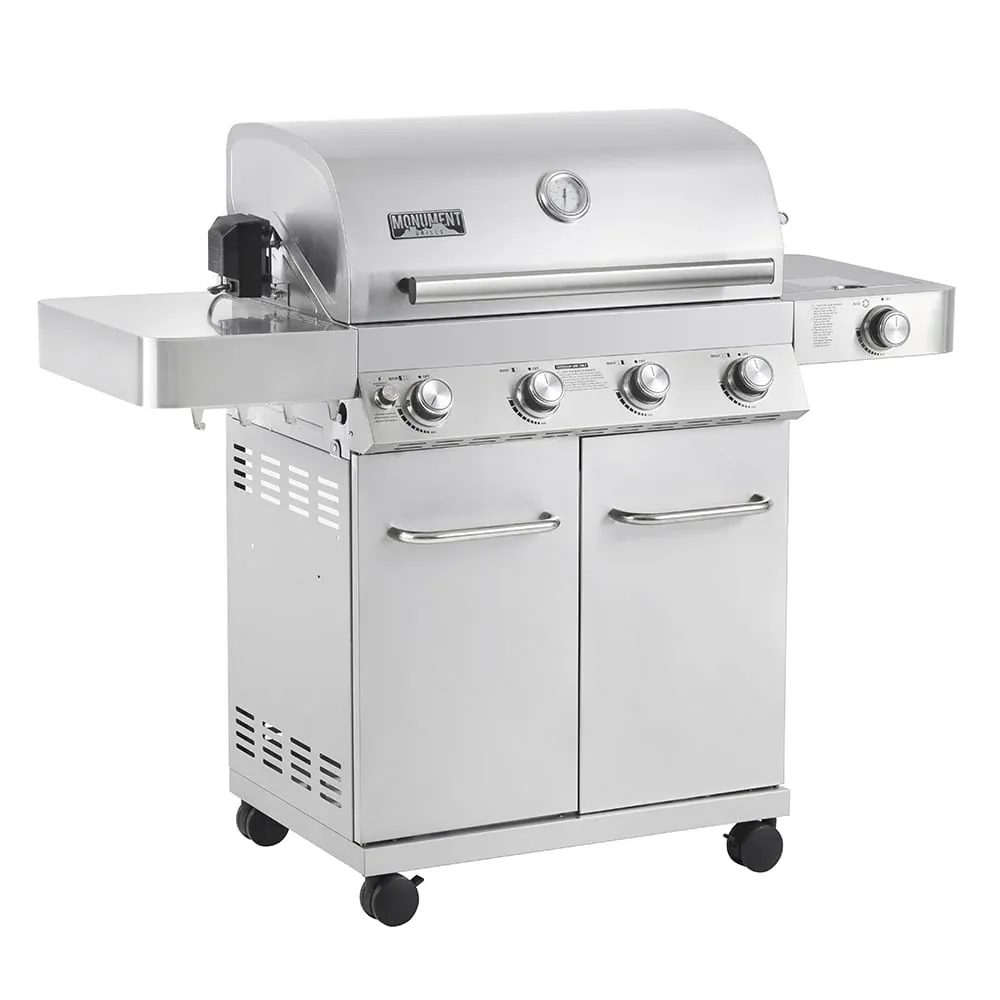 Monument Grills Stainless Steel 4 Burner Propane Gas Grill With Rotisserie - 17842