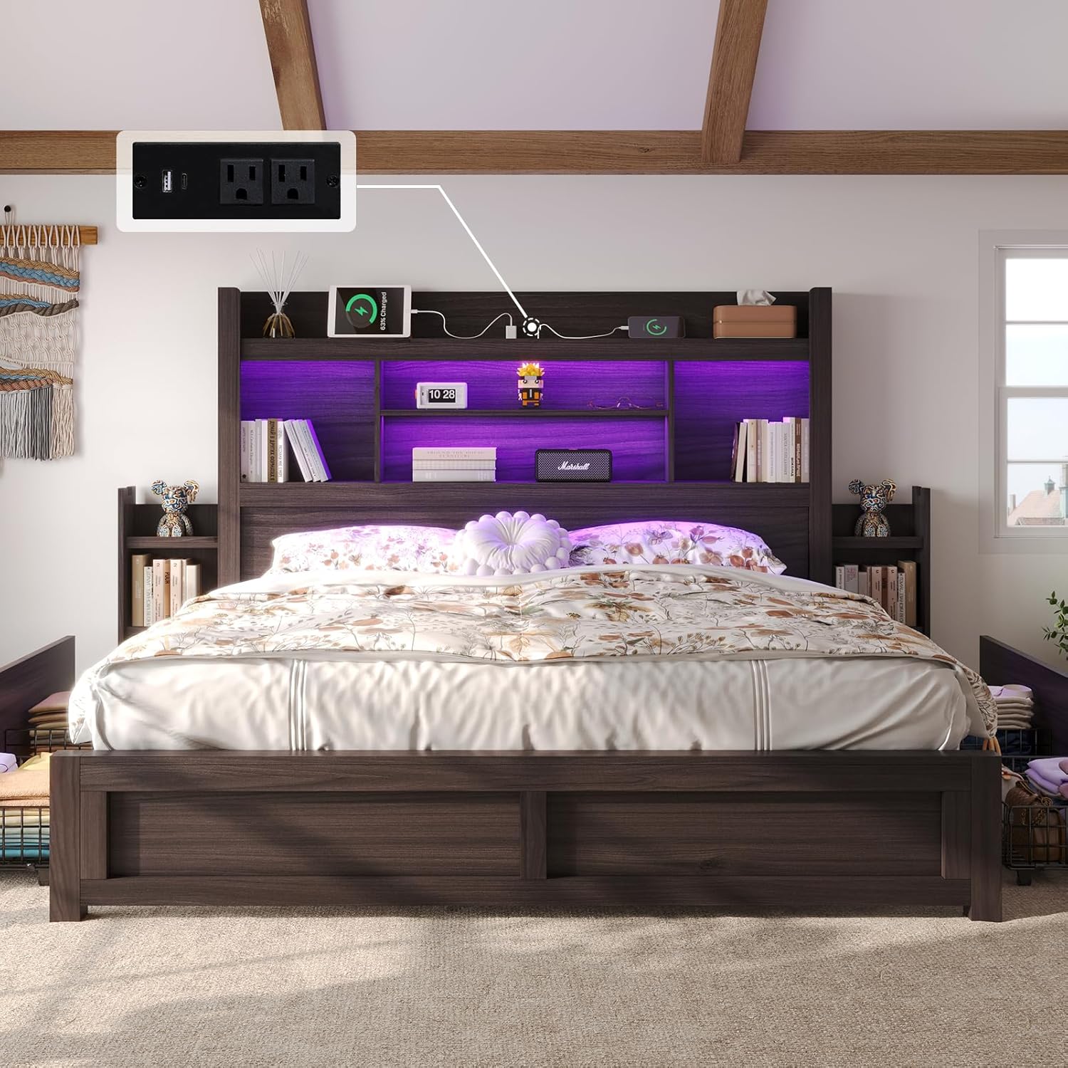 King Bed Frame with 49.6