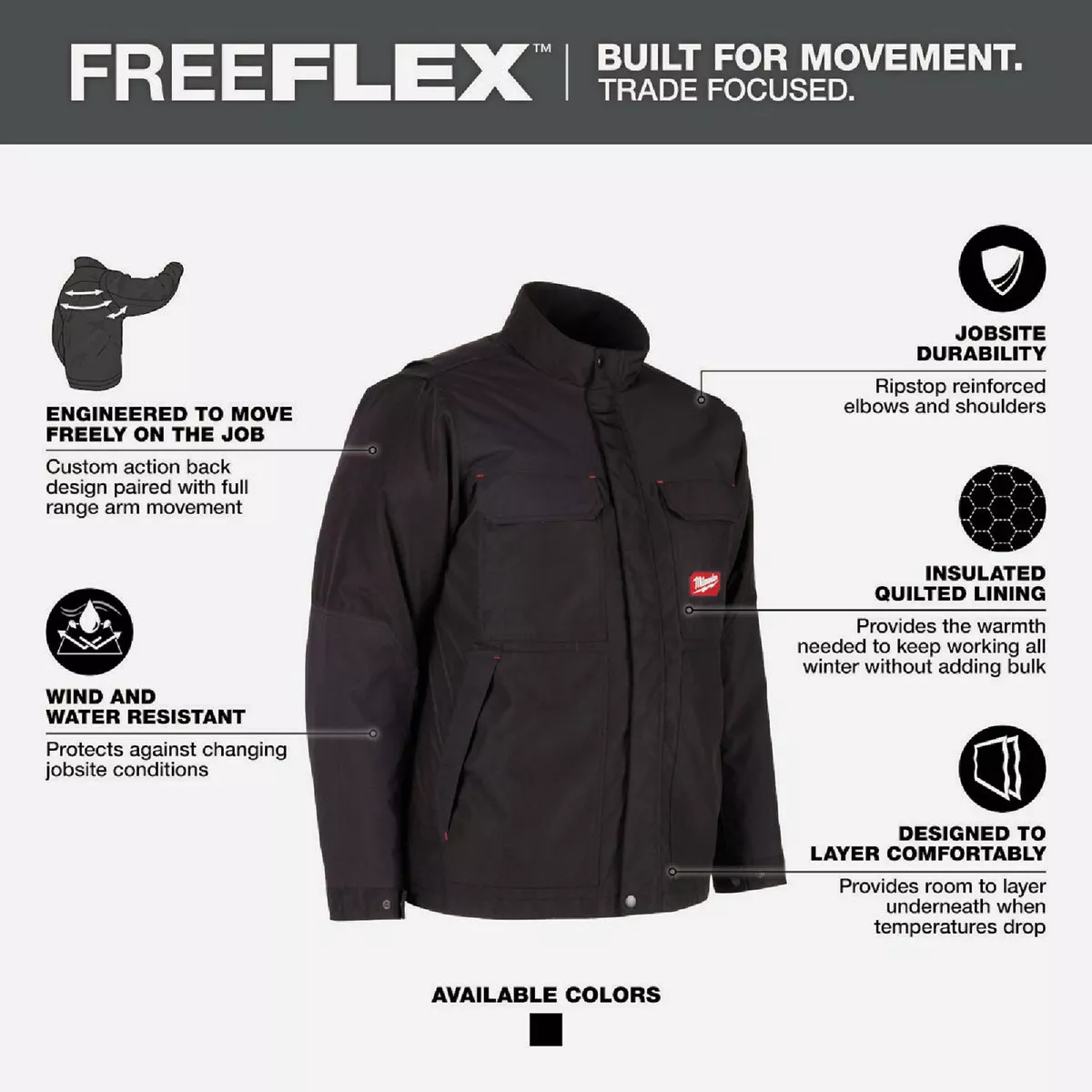 Milwaukee FREEFLEX Men's Medium Black Insulated Jacket