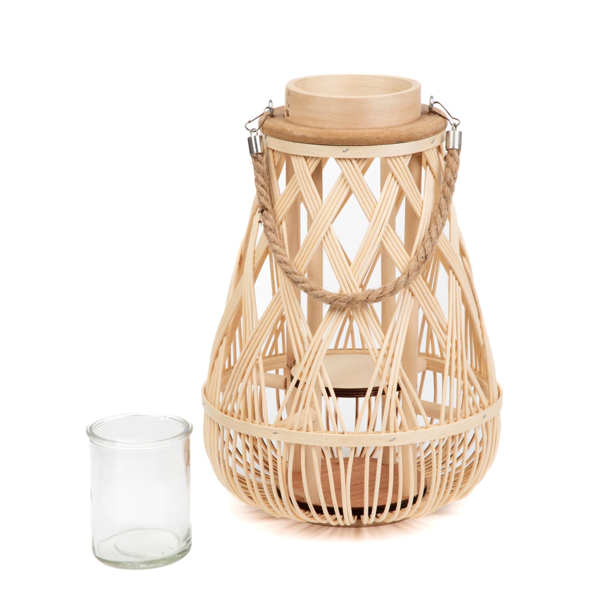 Lampion RADIANT pleciony naturalny 24x35 cm
