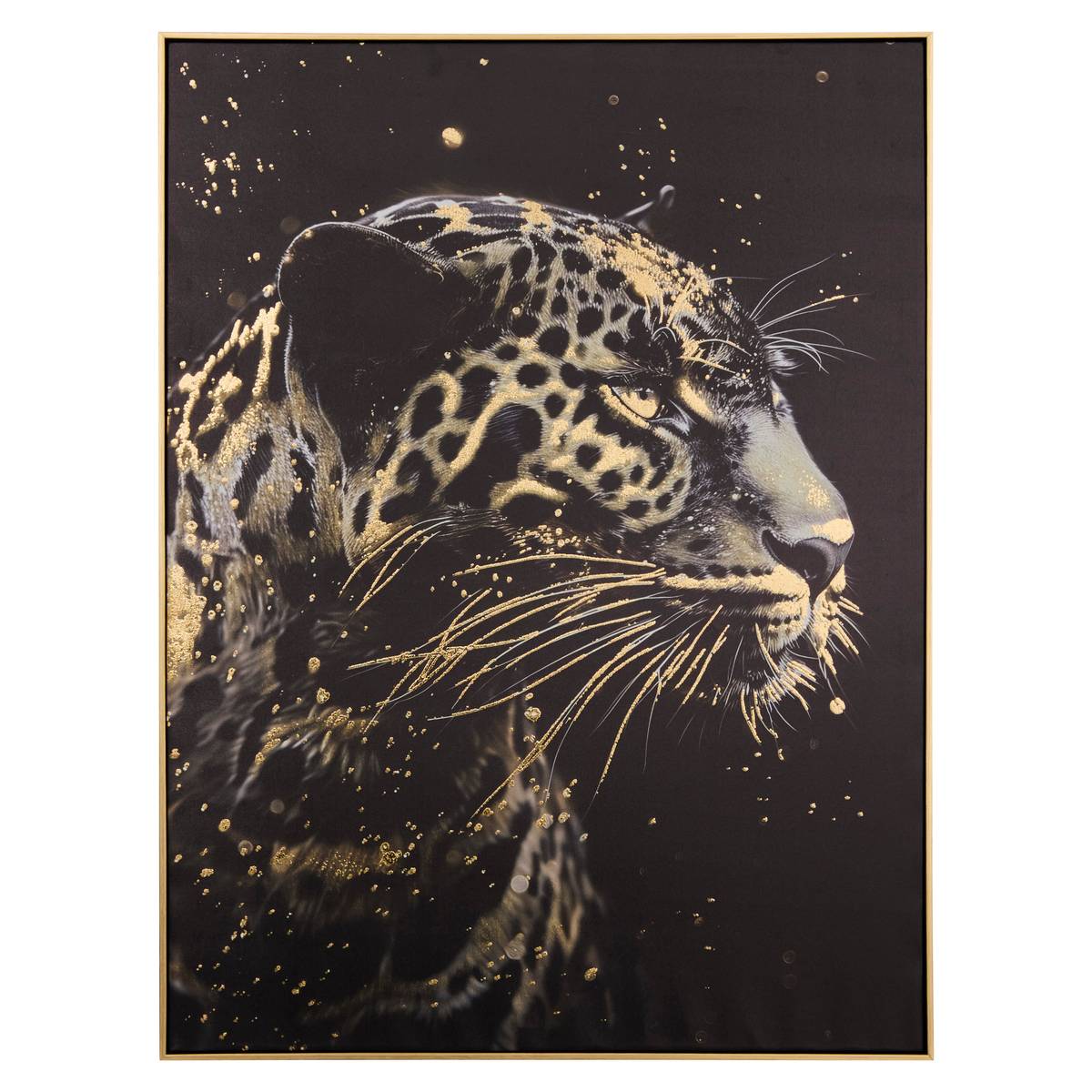 Framed Canvas Print "Lupita" Black, 58x78 cm