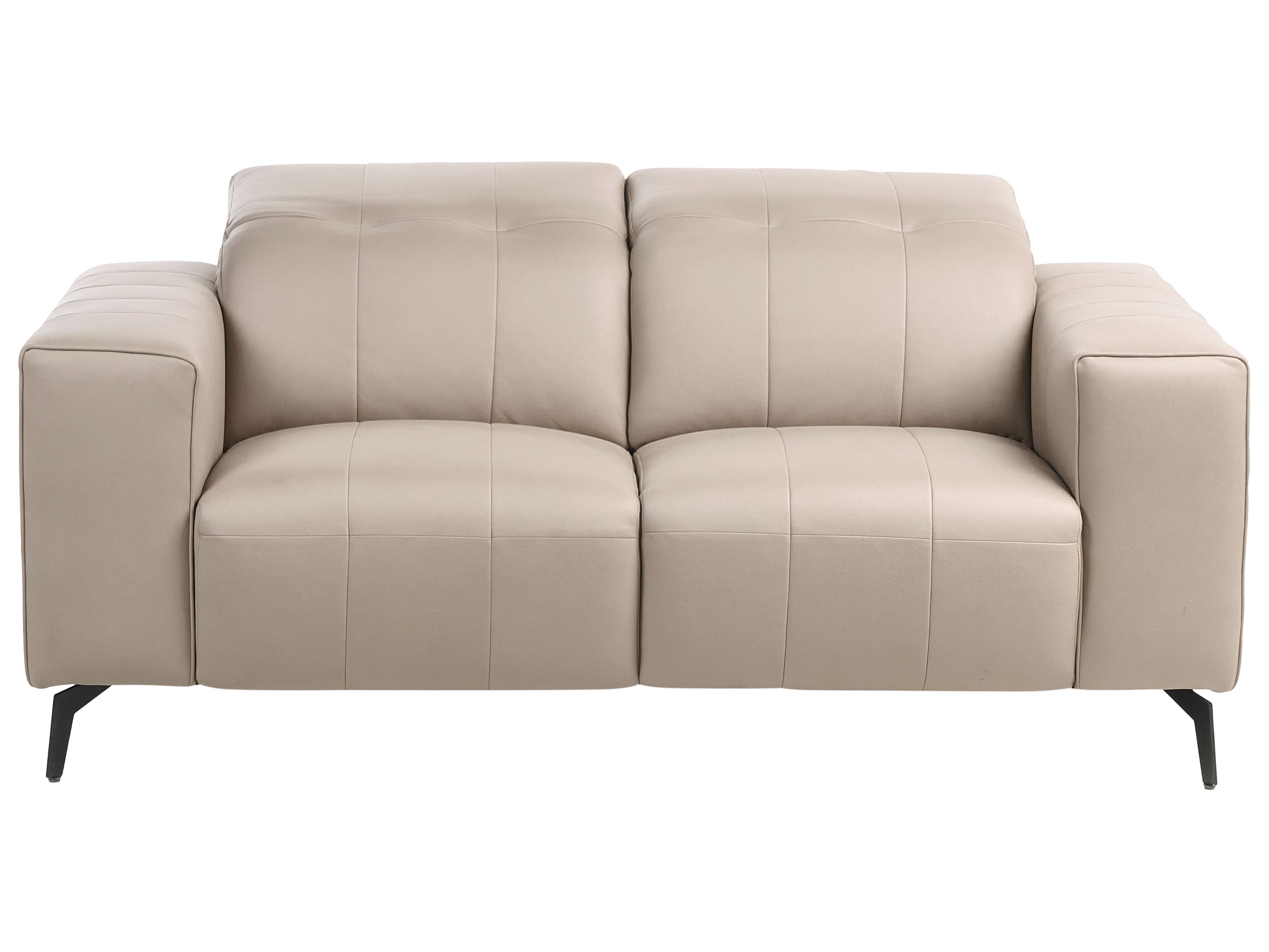 Sofa 2 Seater OMMEL Faux Leather Taupe