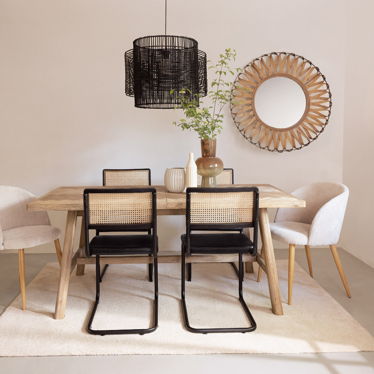 Extendable dining table "Aeris" Acacia, L.180-220 cm