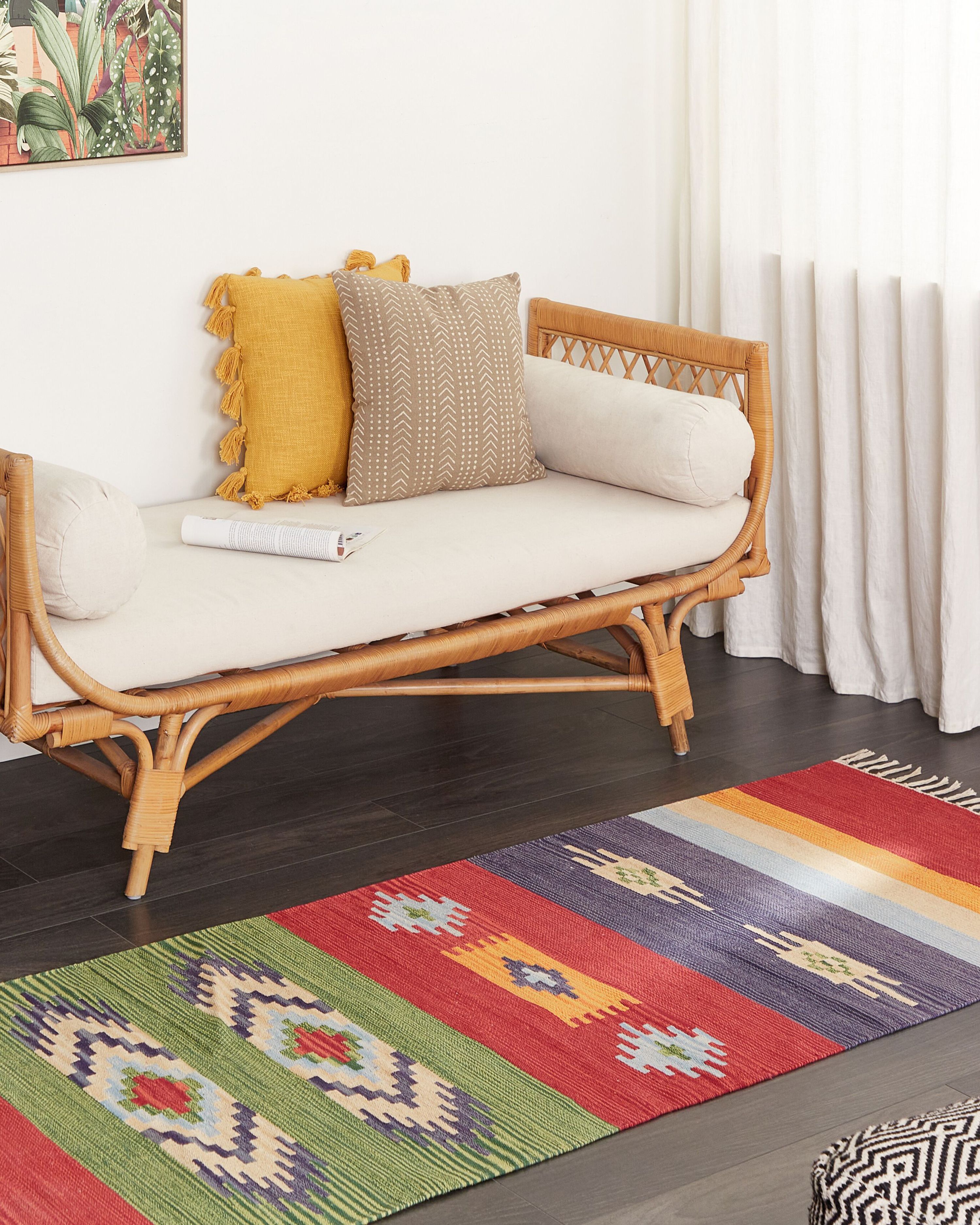 Rug KAMARIS Multicolour 80 x 300 cm Cotton Kilim