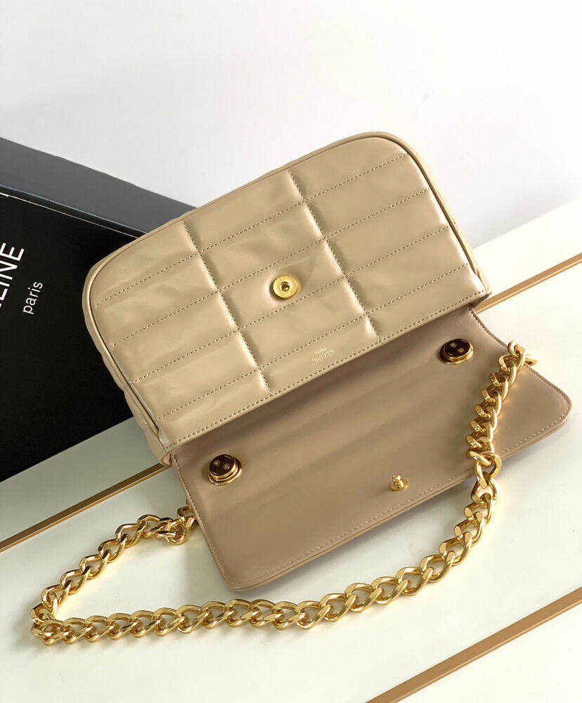 Celine Chain Shoulder Bag Matelasse Monochrome Apricot1:1High-quality replica