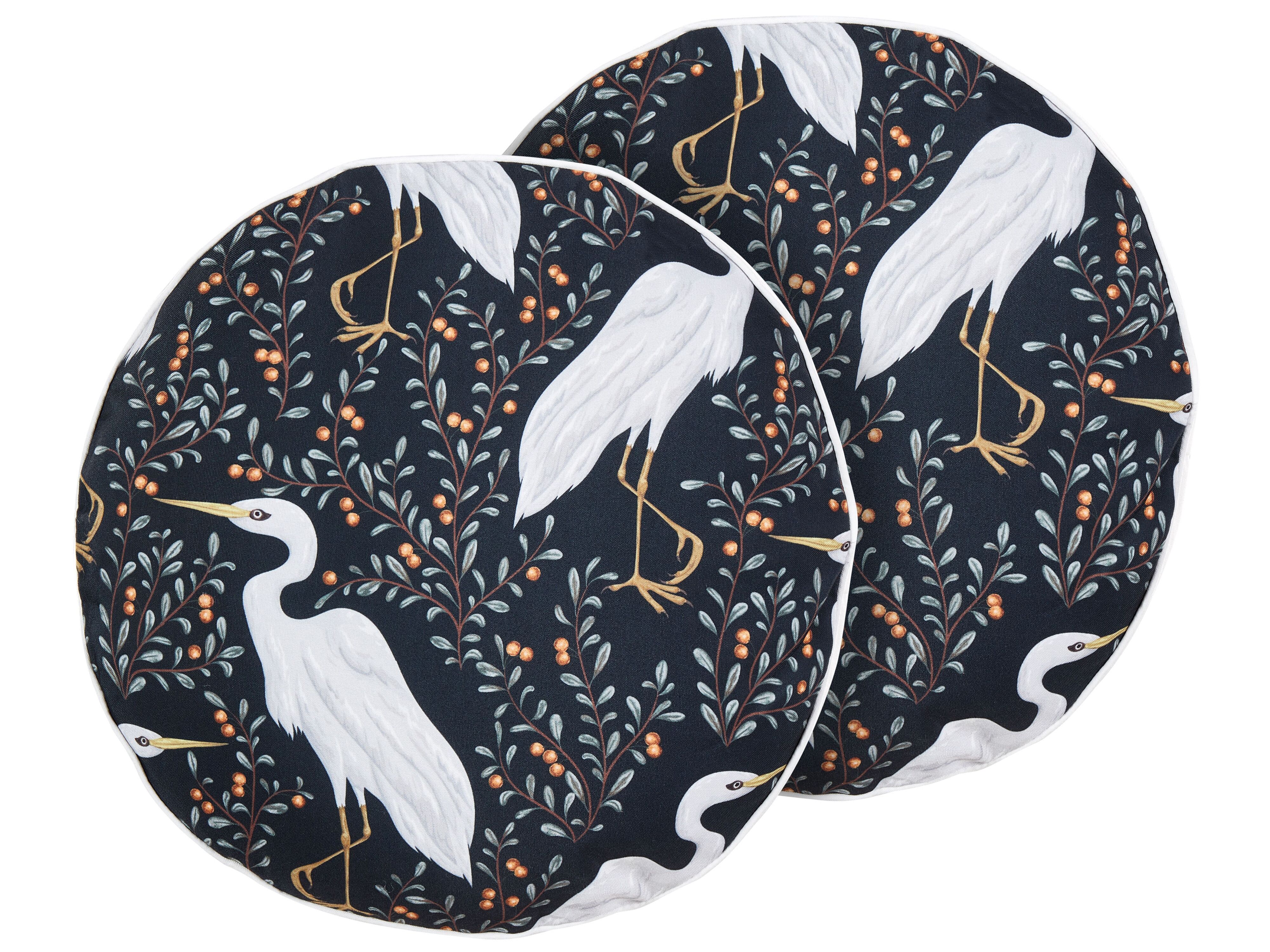 Set of 2 Outdoor Cushions PIANAZZO Animal Pattern 40 x 40 cm Black