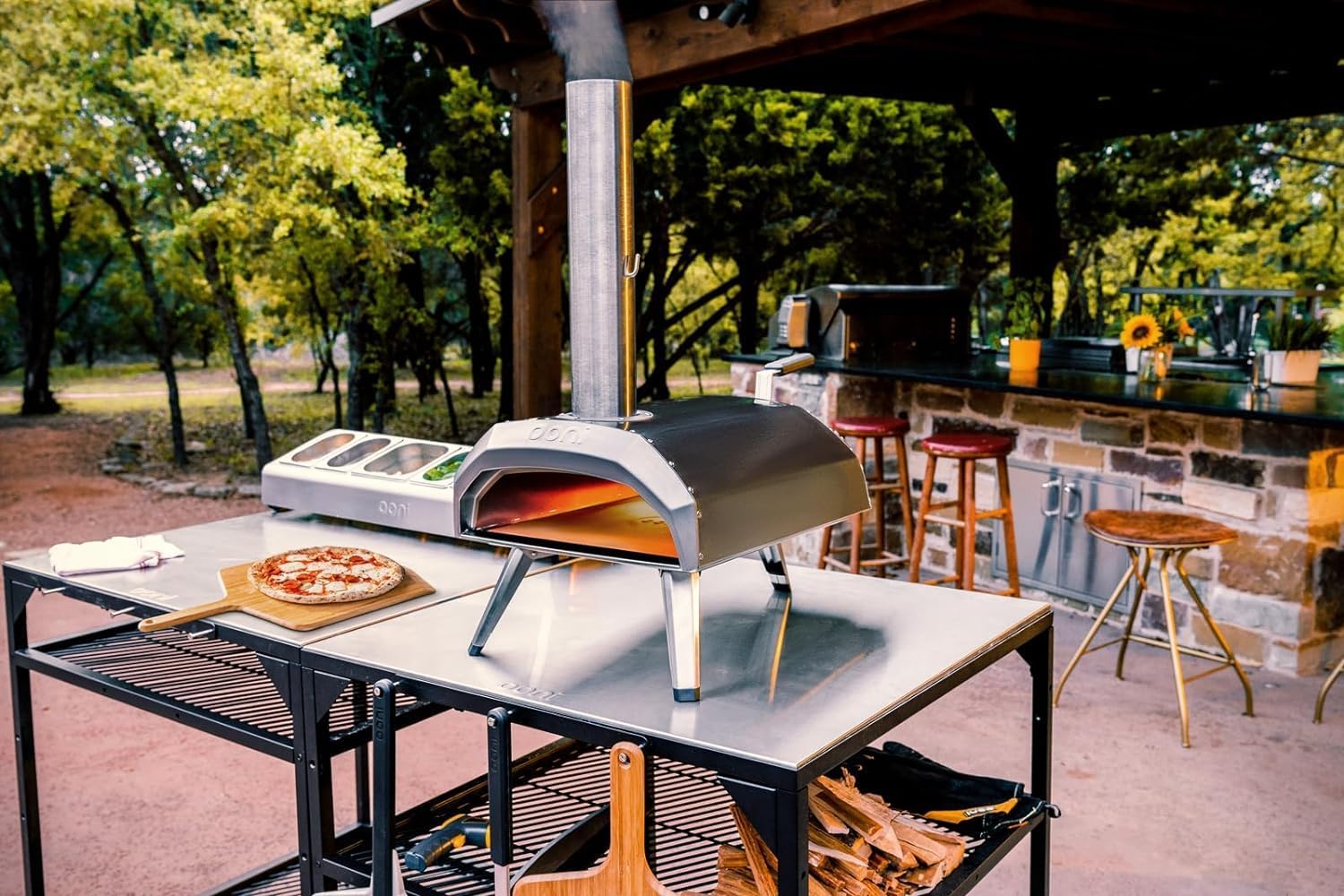 ooni Large Modular Outdoor Table - 31x31x35 Inch Stainless Steel Pizza Oven Stand - Image 2 ooni Large Modular Outdoor Table - 31x31x35 Inch Stainless Steel Pizza Oven Stand - Image 2