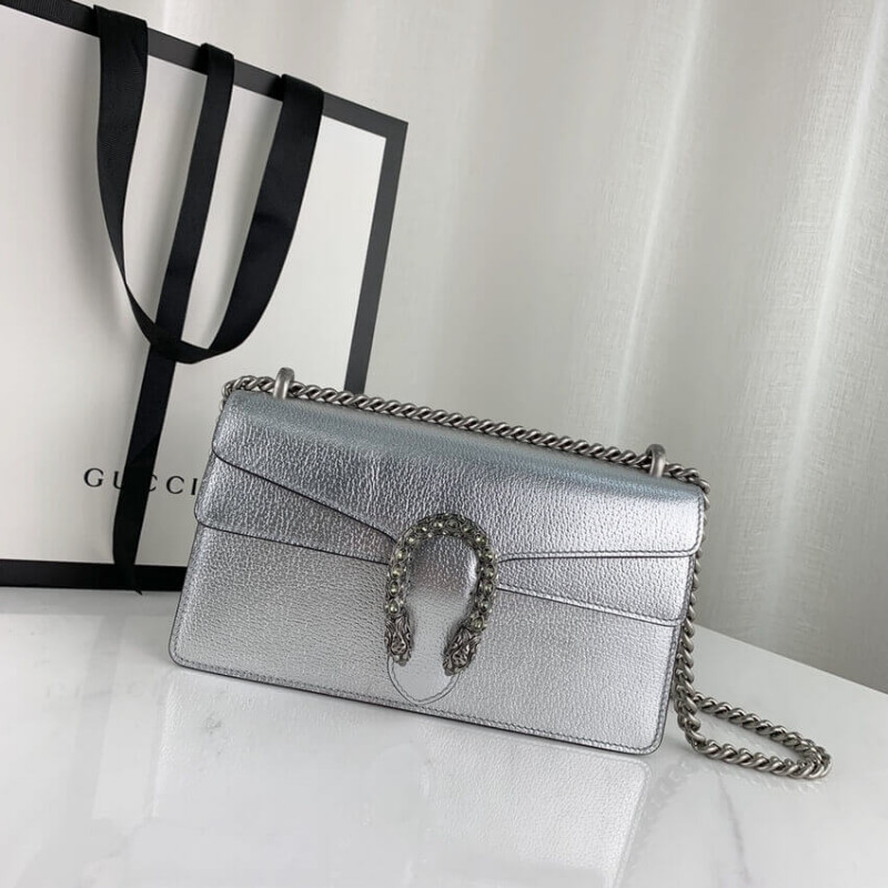 Replica Gucci Dionysus Small Shoulder Bag In Silver Lame Leather 4996231:1High-quality replica