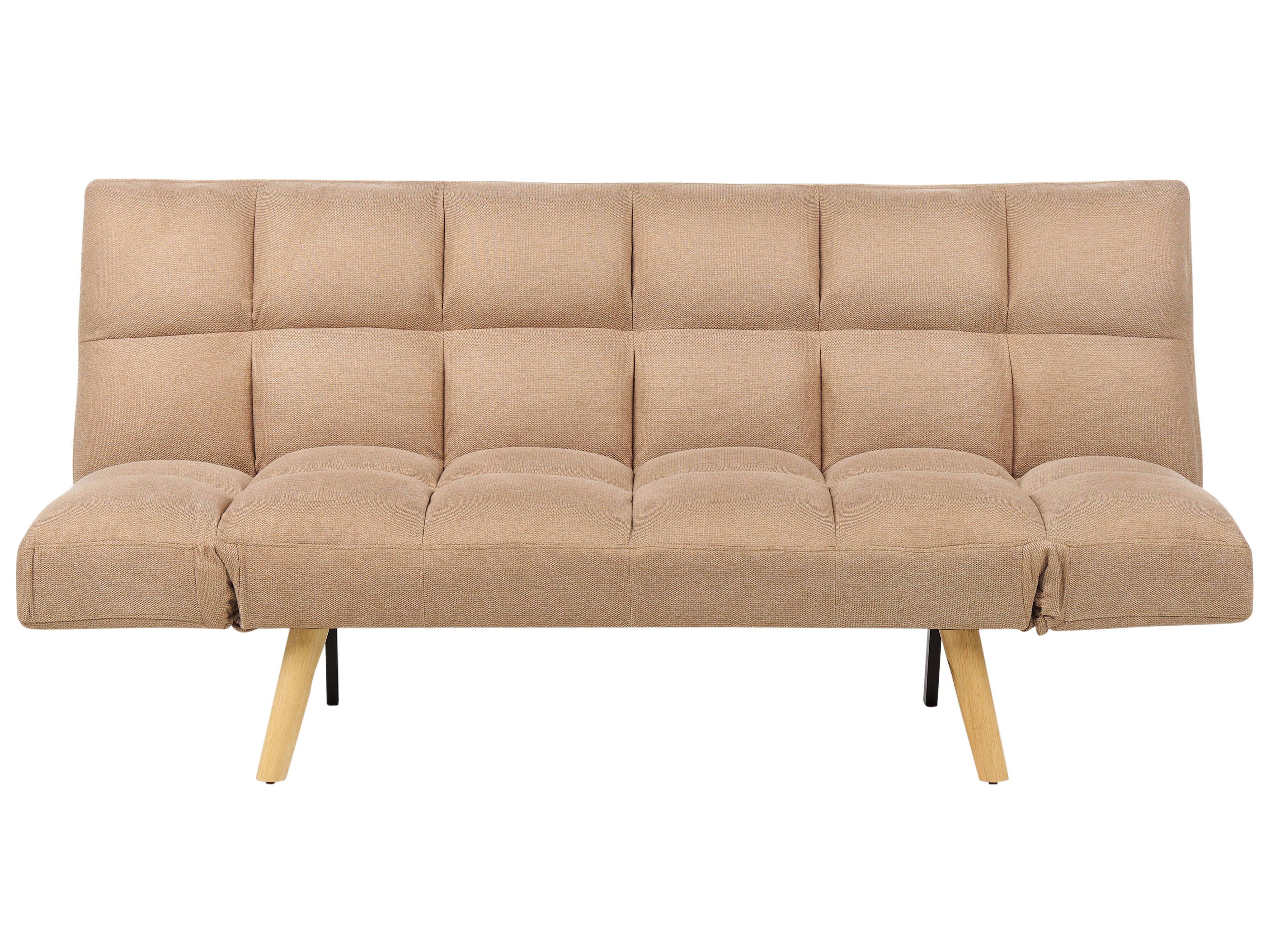 Sofa Bed 2 Seater INGARO Fabric Light Brown