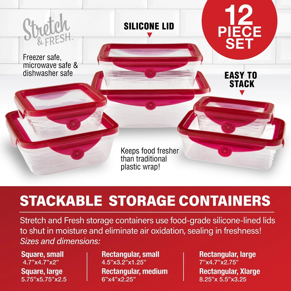 Gotham Steel 32 Pcs Pots and Pans Set Non Stick, Cookware Set with Bakeware and Premium Food Storage Set Nonstick Pots and Pans Set, Red - Image 12