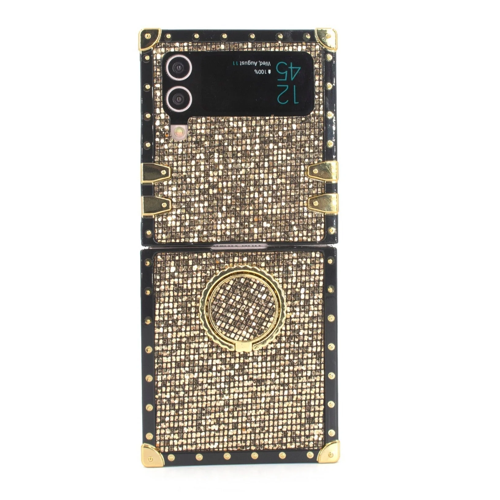 Samsung Galaxy Z Flip6/5/4/3 5G Square Case Pyrite Ring - Wholesale & Influencer
