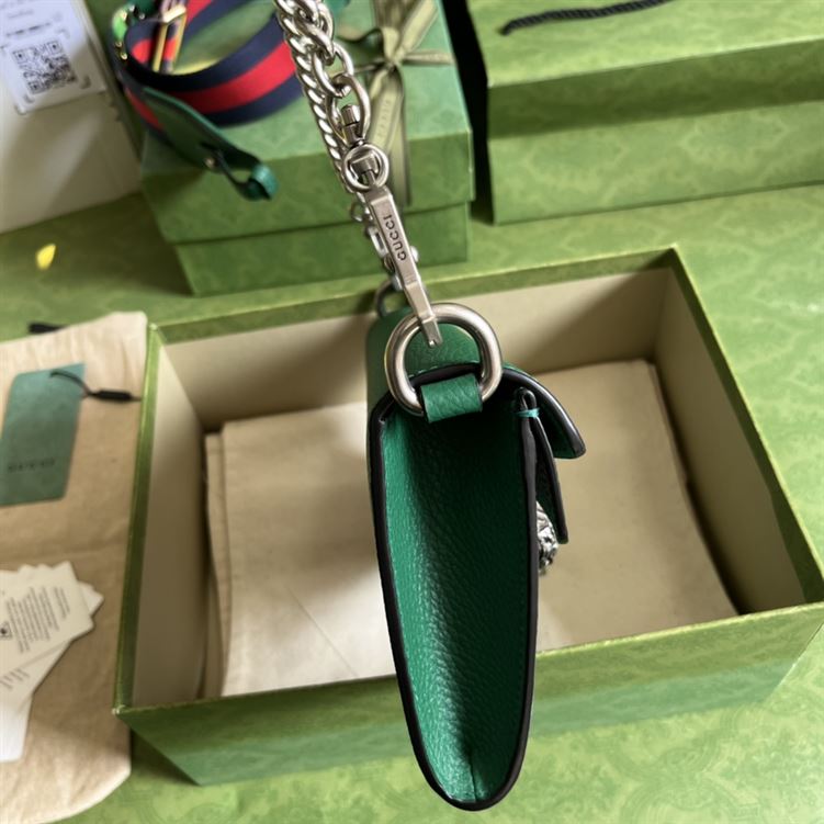 Dionysus small shoulder bag Green leather – GB0981:1High-quality replica