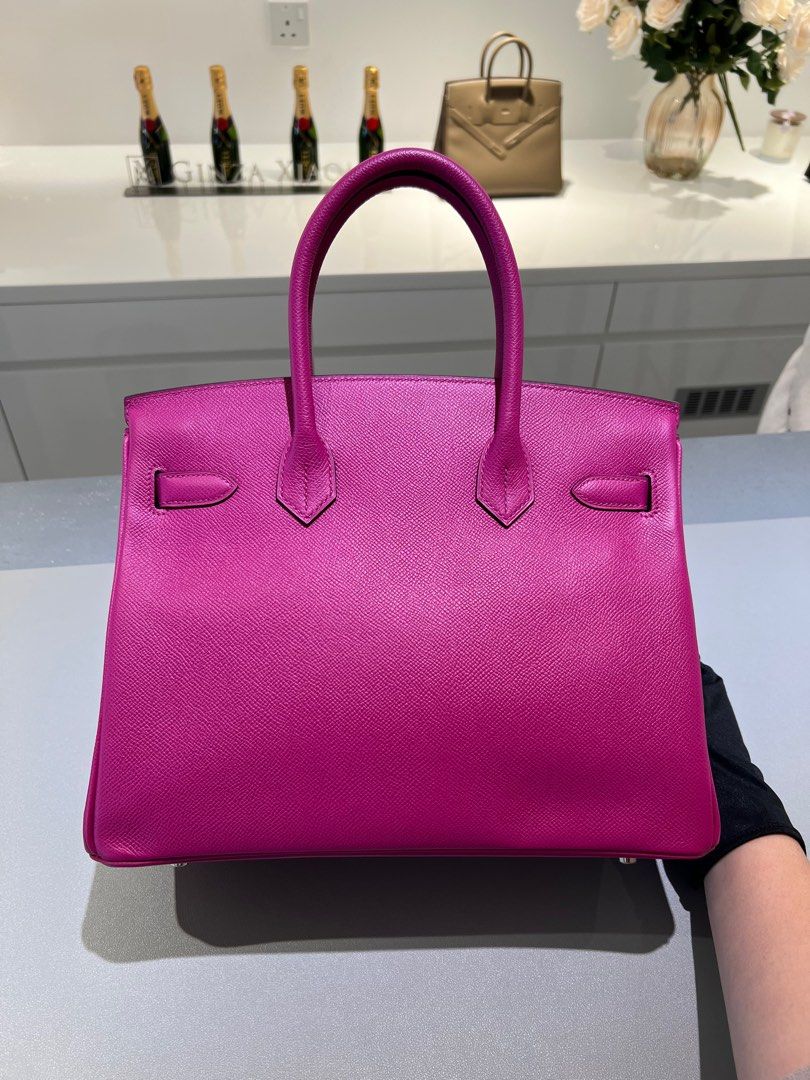 HERMES BIRKIN 30 Togo leather Rose purple A Engraving Hand bag 600030105 HERMES BIRKIN 30 Togo1:1High-quality replica