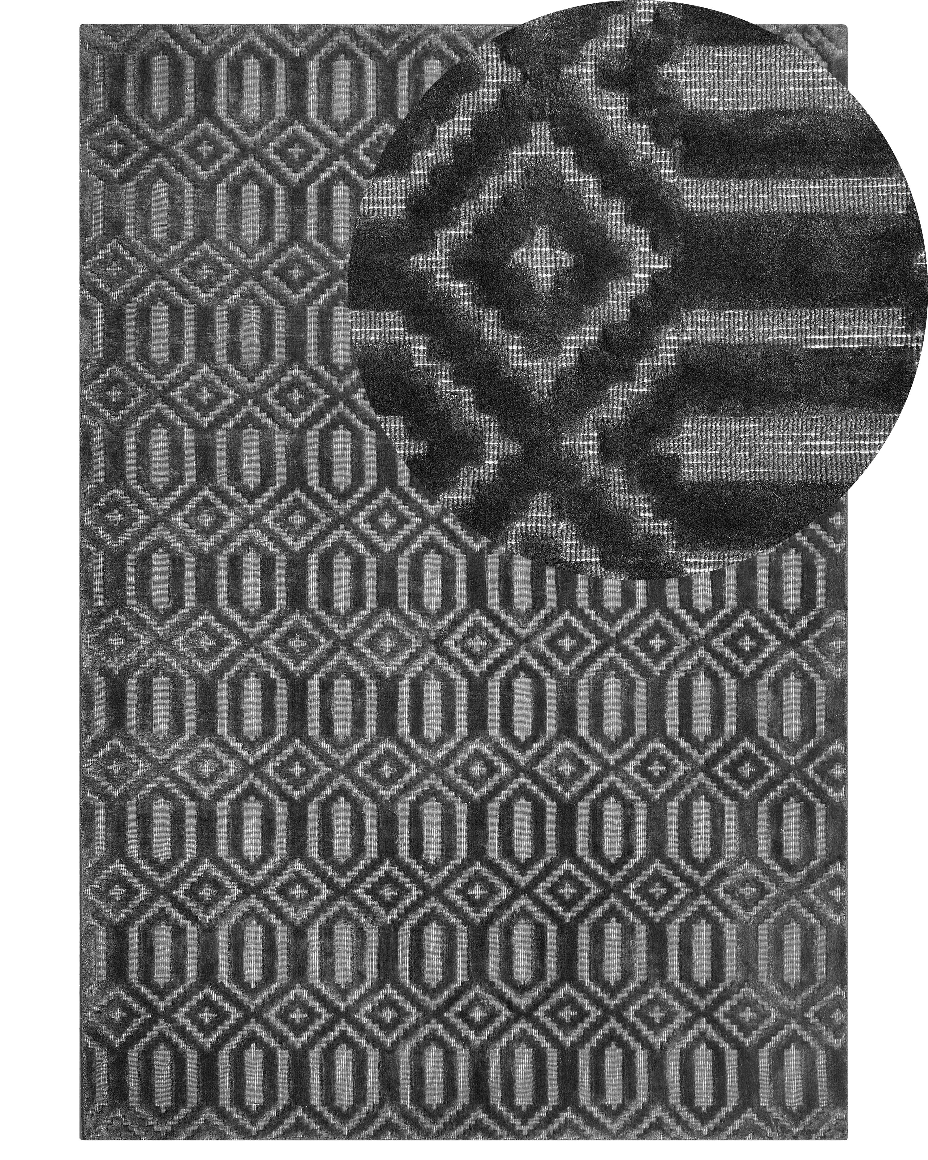 Rug ADATEPE Dark Grey 160 x 230 cm Viscose