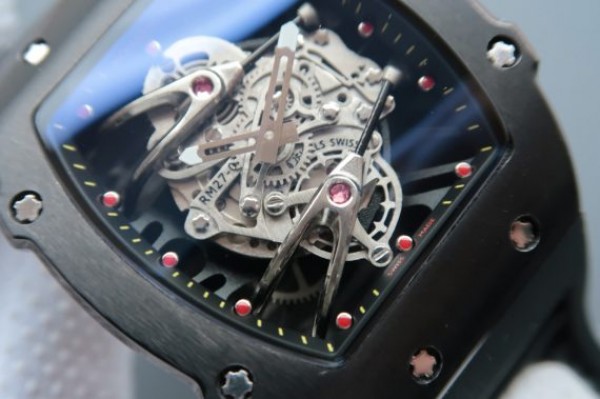 Replica Richard Mille RM027 PVD Skeleton Dial Black Rubber Strap 6T51 - Top club