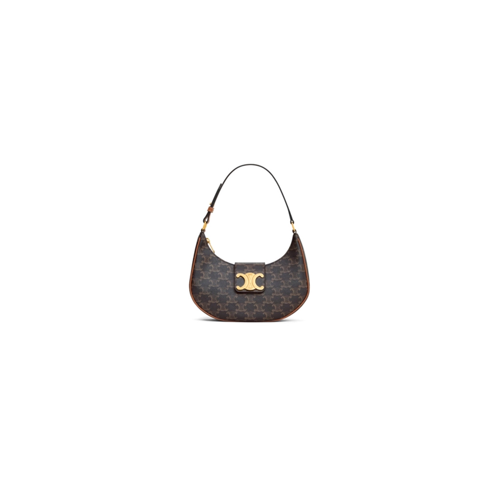 CELINE MEDIUM AVA TRIOMPHE BAG in Triomphe Canvas and calfskin1:1High-quality replica