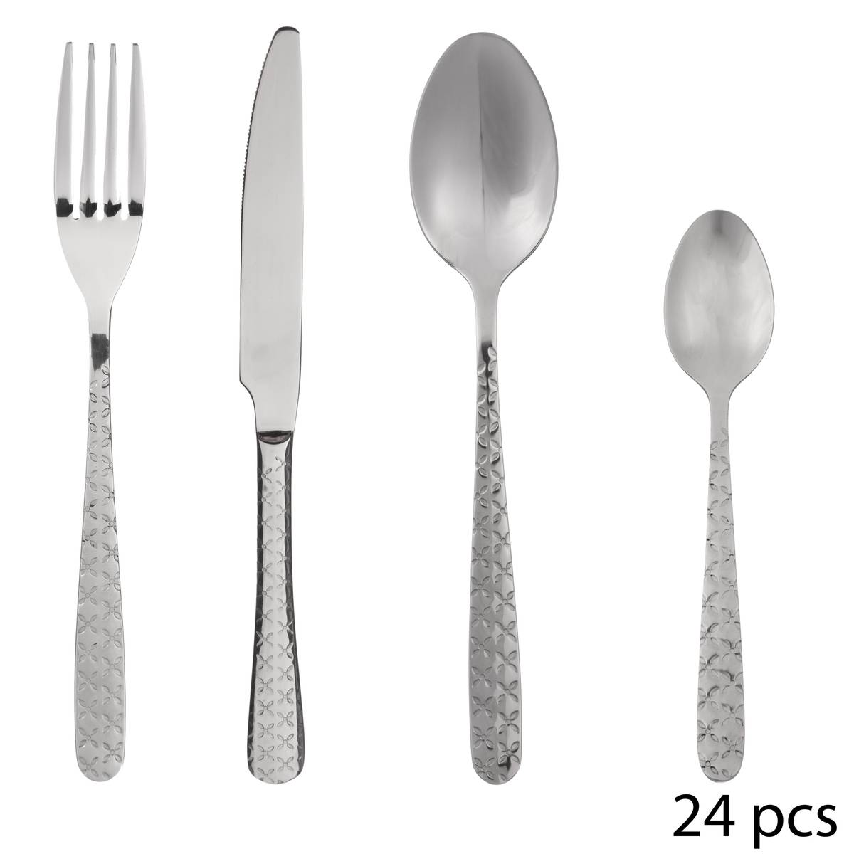 24-piece cutlery set "Flora" Silver