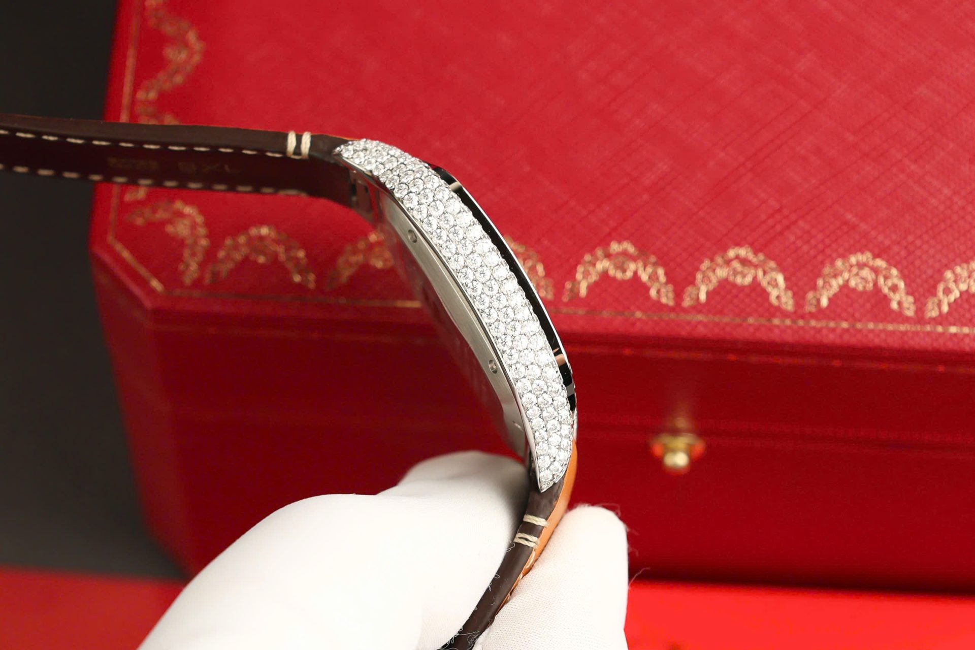 Cartier Santos White Dial Replica Watch Custom Diamonds Moissanite BV Factory 39.8mm - Top club