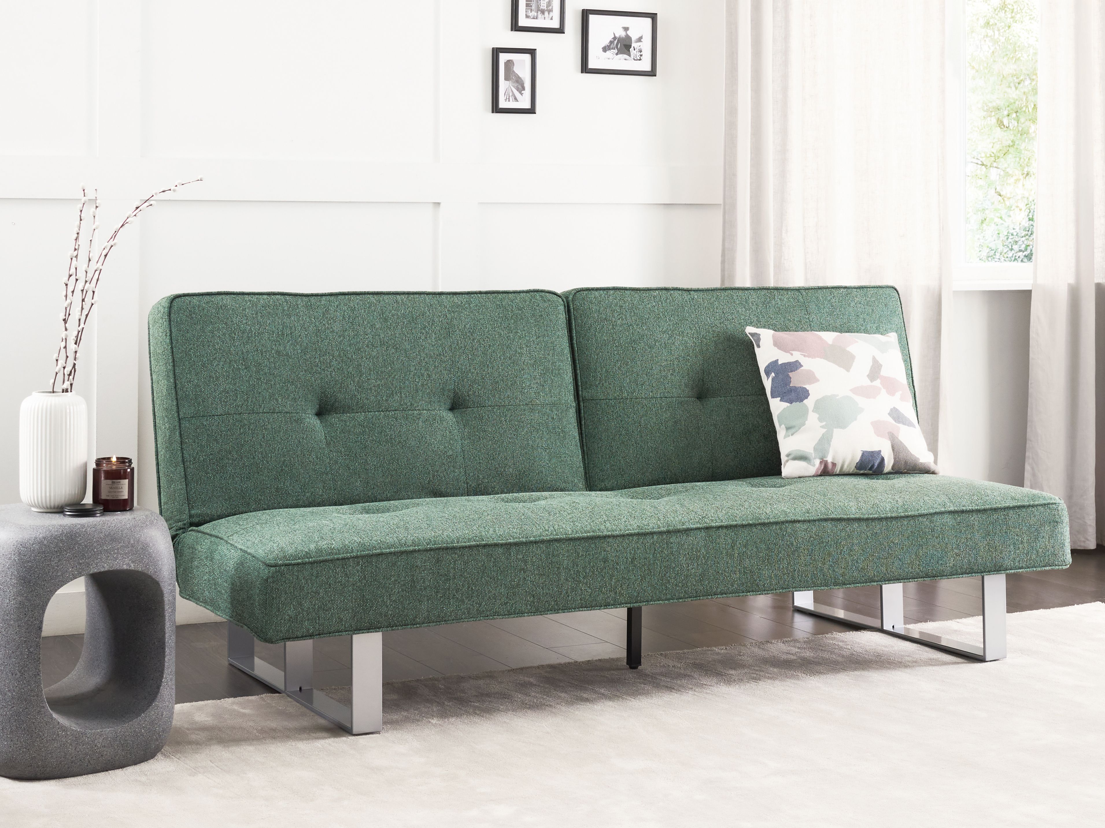 Sofa Bed 3 Seater DUBLIN Fabric Green