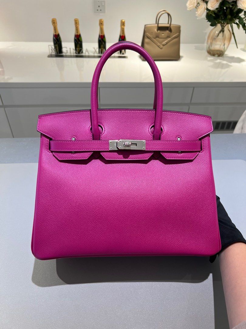 HERMES BIRKIN 30 Togo leather Rose purple A Engraving Hand bag 600030105 HERMES BIRKIN 30 Togo1:1High-quality replica