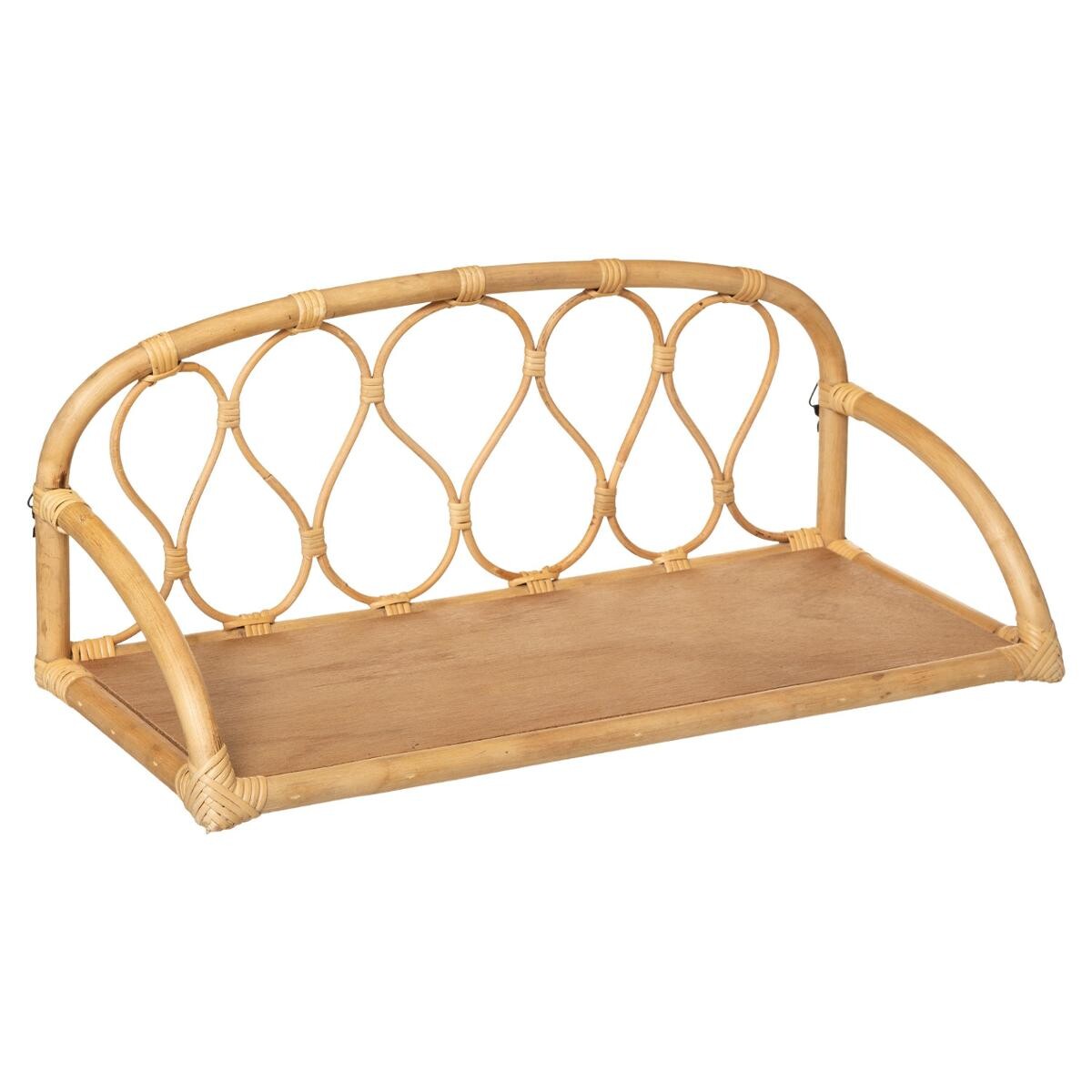 Kids wall shelf "Retro" Rattan, 57x24 cm