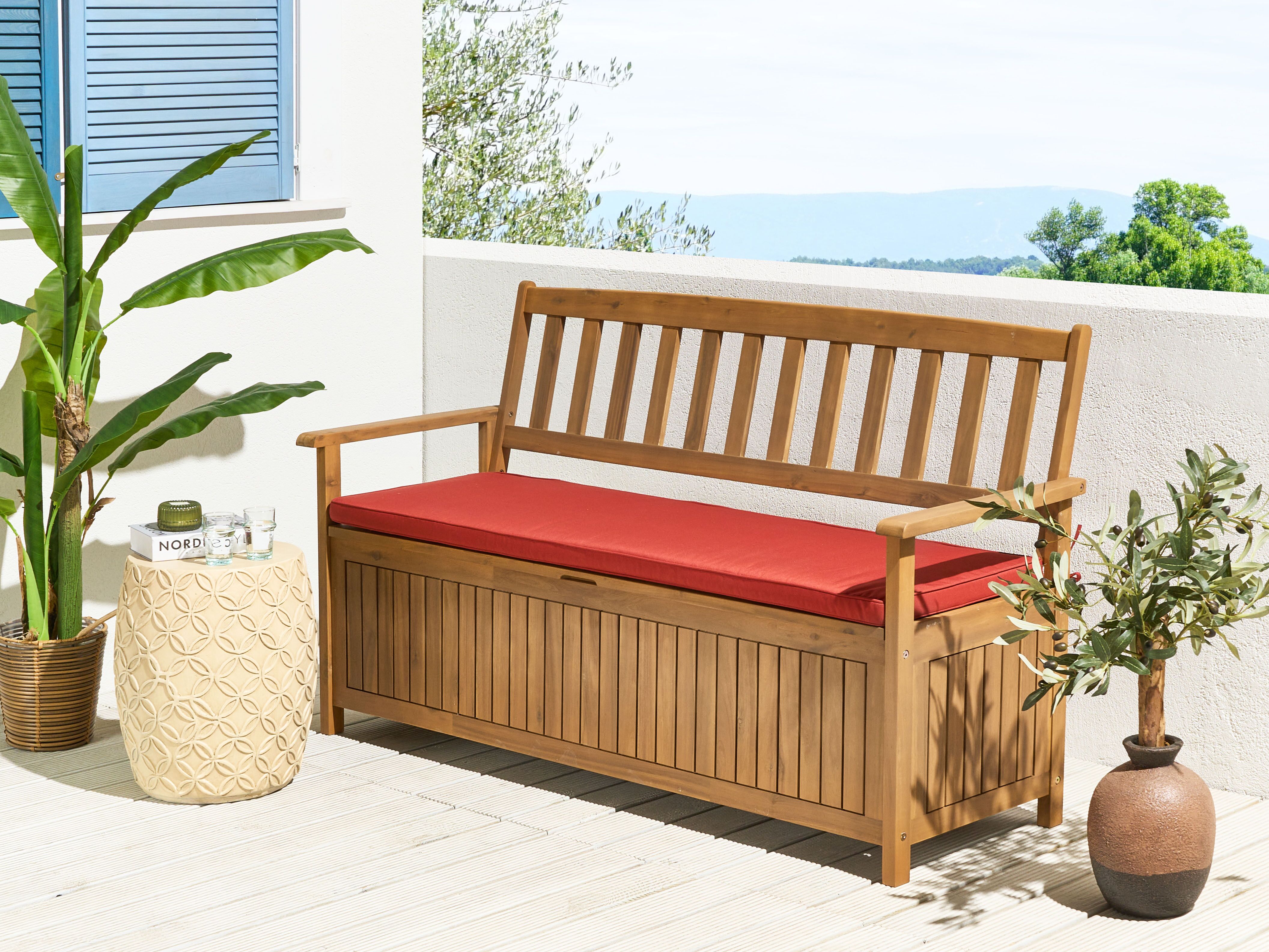 Bench Seat Pad Cushion SOVANA Dark Red