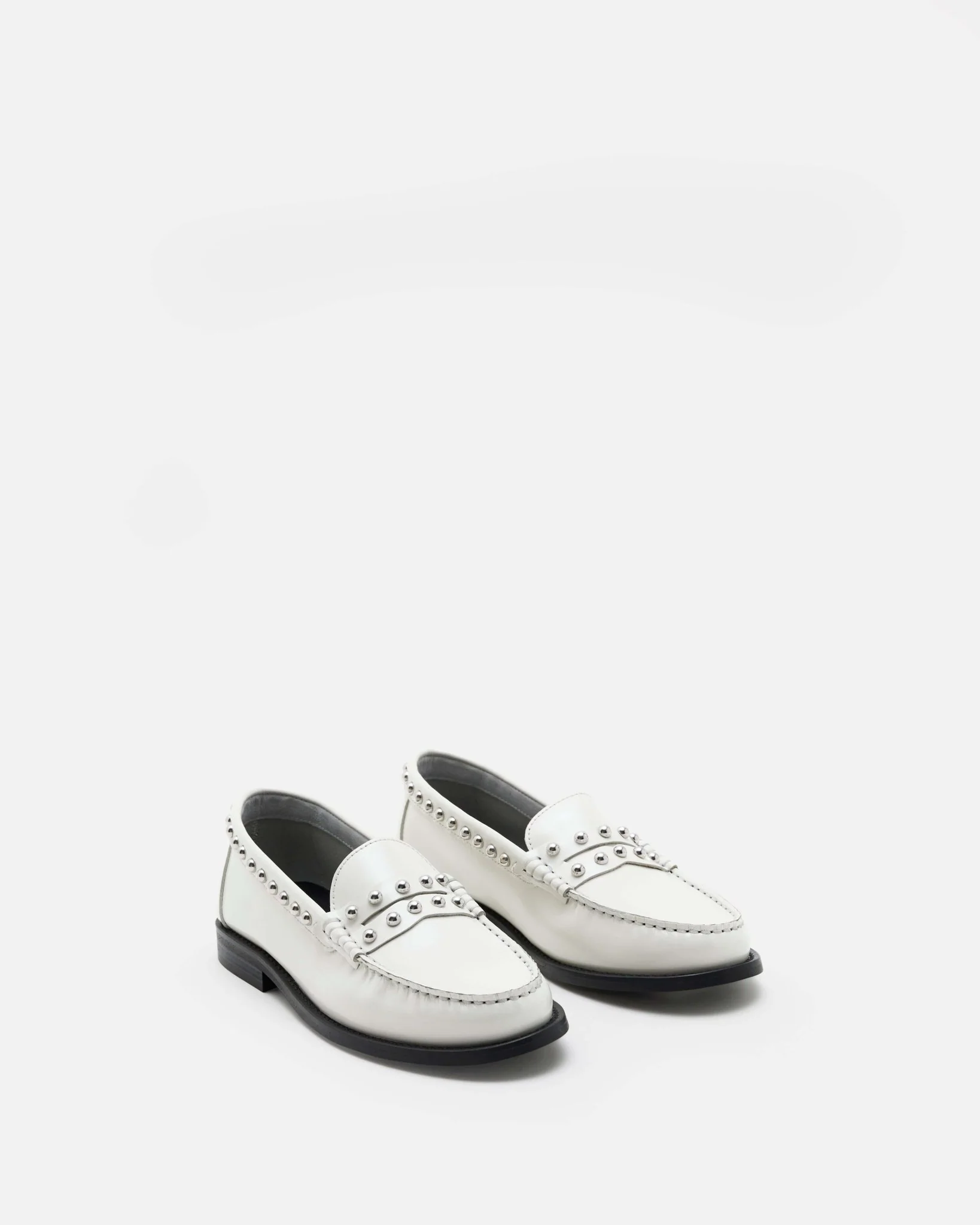MOCASSINS JIMMY/POL - En cuir clouté écru