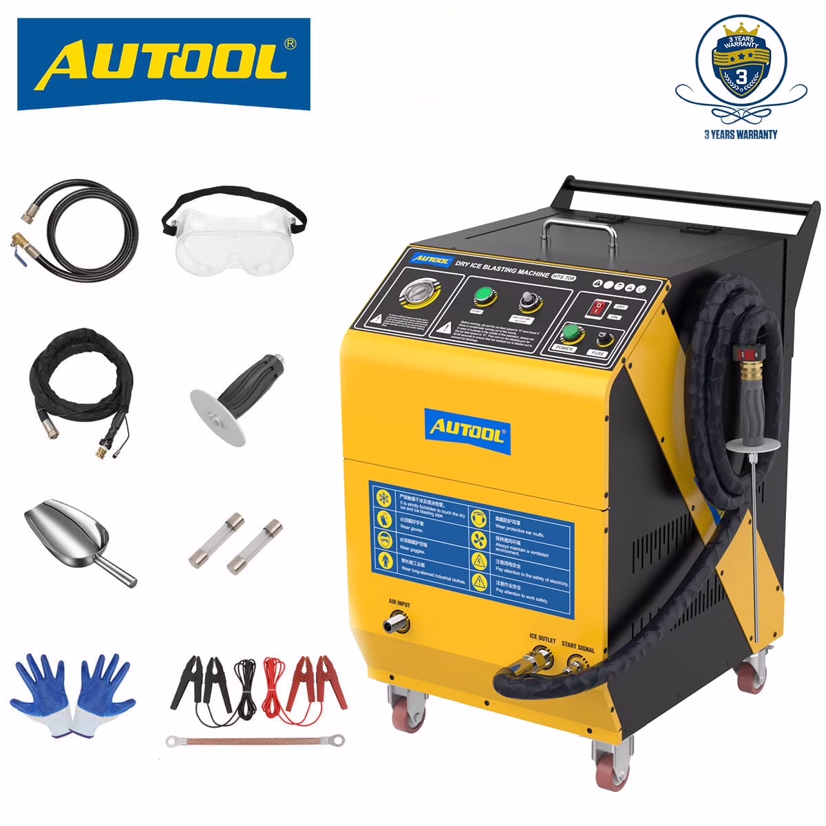 AUTOOL HTS558 Walnut Sand Carbon Deposition Clean Machine Walnut Shell Media Powder Sandblasting Machine Automotive Engine Intake Pipe Valve De-Carbon Cleaning Machine for Rust Grime Paint Removing - Image 3