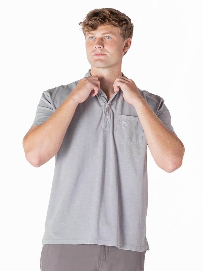 0126-MN-POLO-SEA-SILVER - Simply Southern Outlet