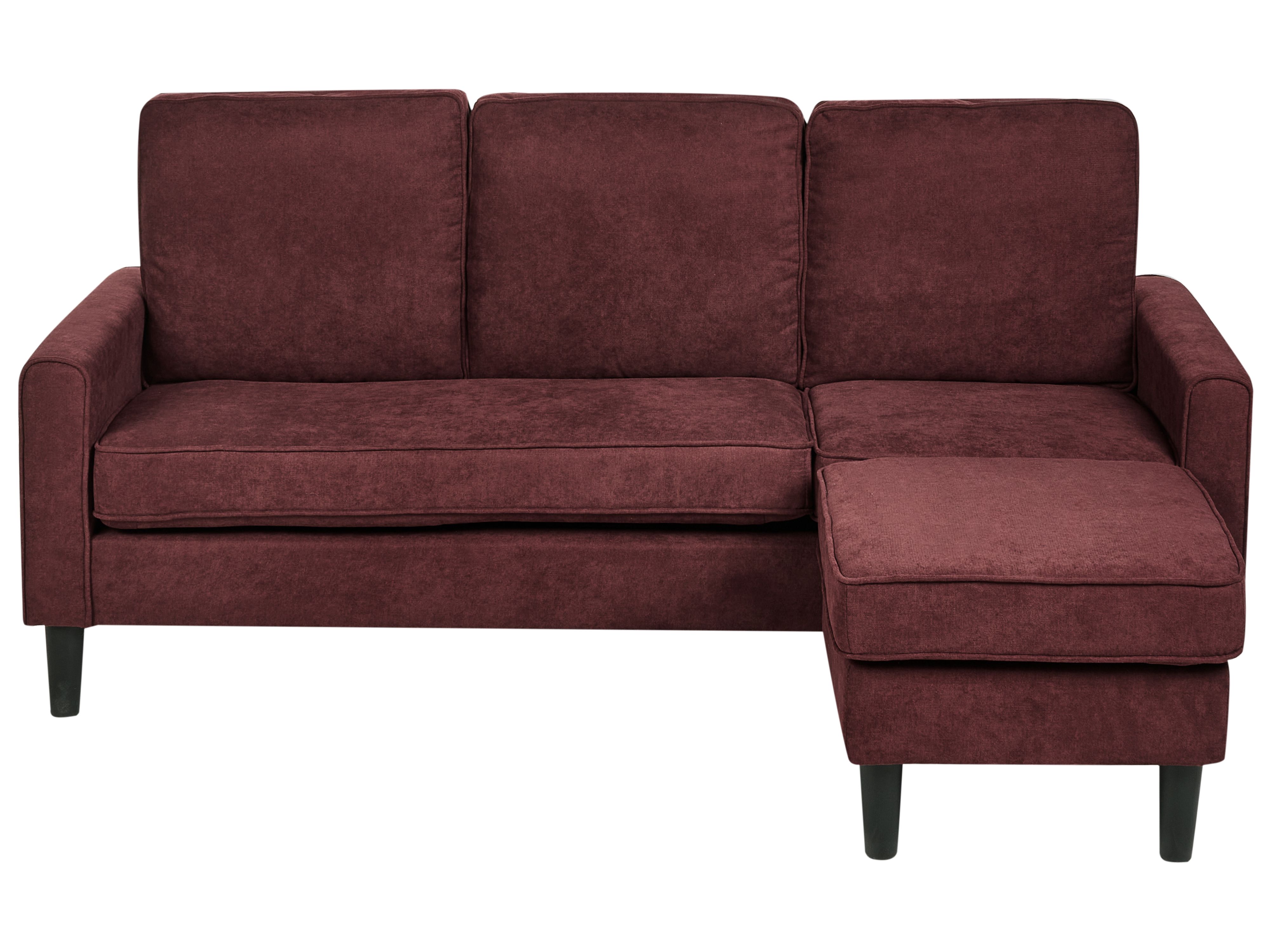 Sofa 3 Seater AVESTA Fabric Burgundy with Ottoman