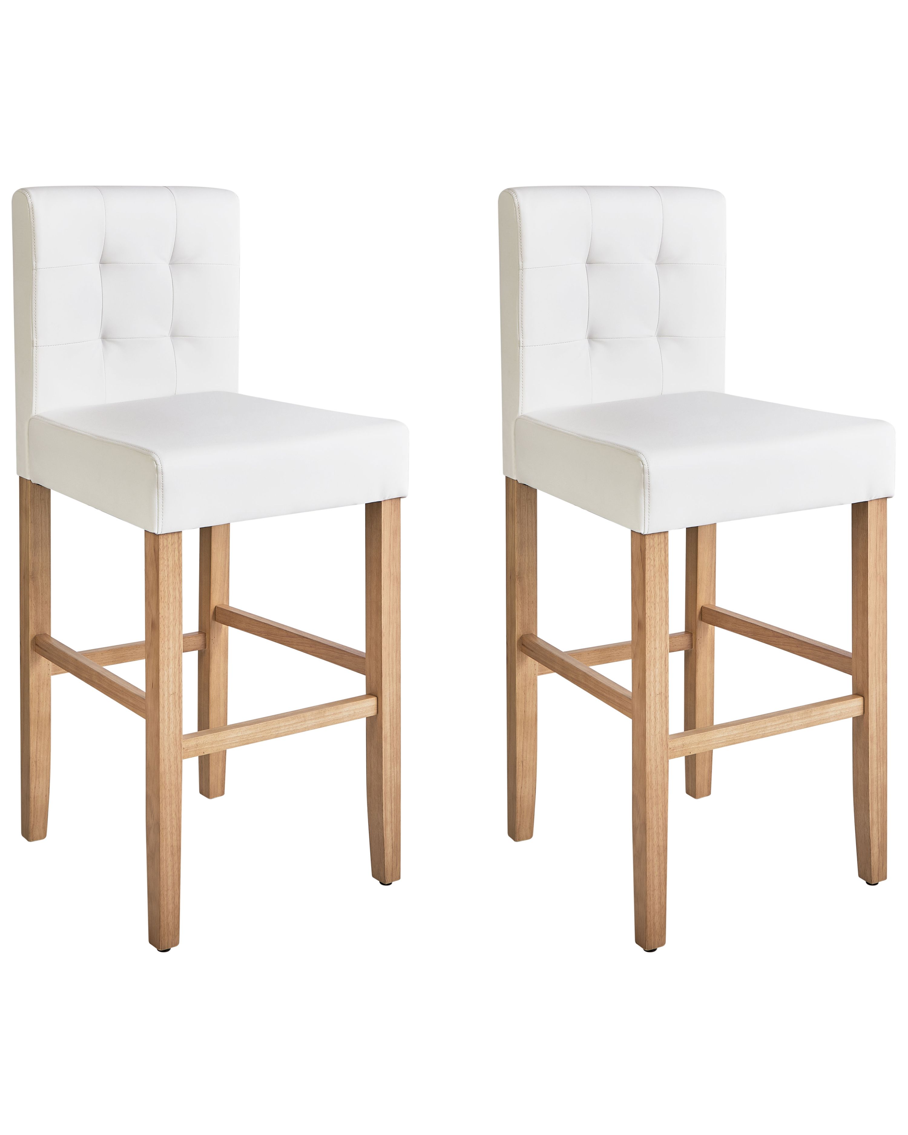 Set of 2 Bar Chairs MADISON Faux Leather Off-White
