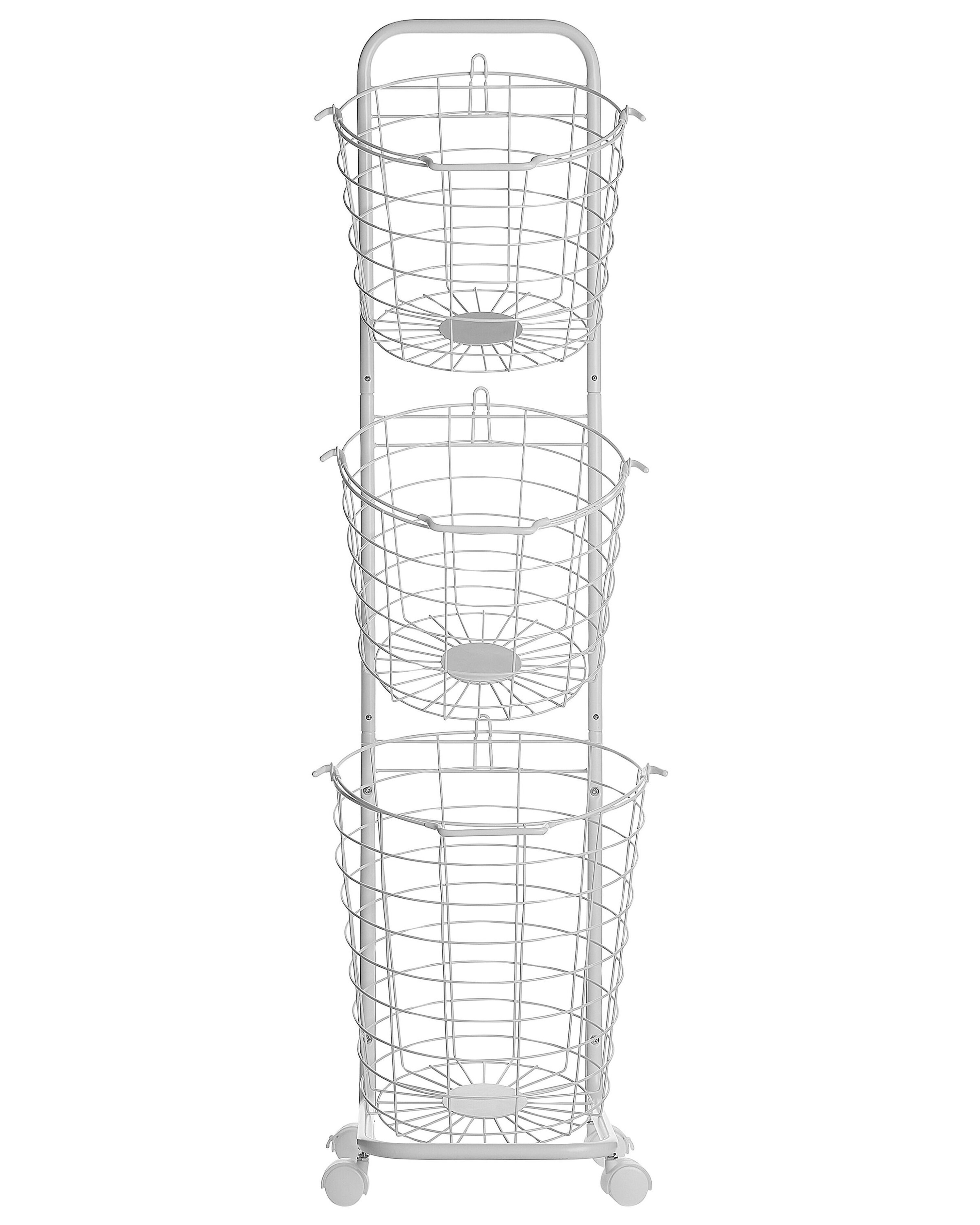 Basket Stand AYAPAL with Wheels Metal White