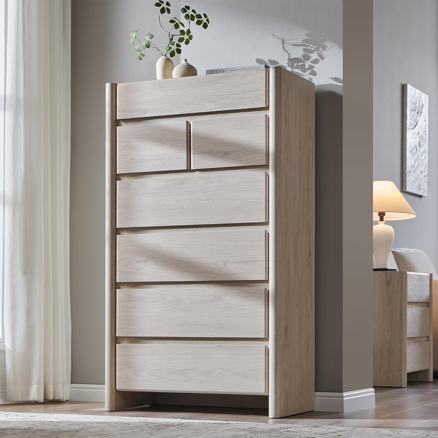 Modern 7 Drawers Dresser for Bedroom, 54.7