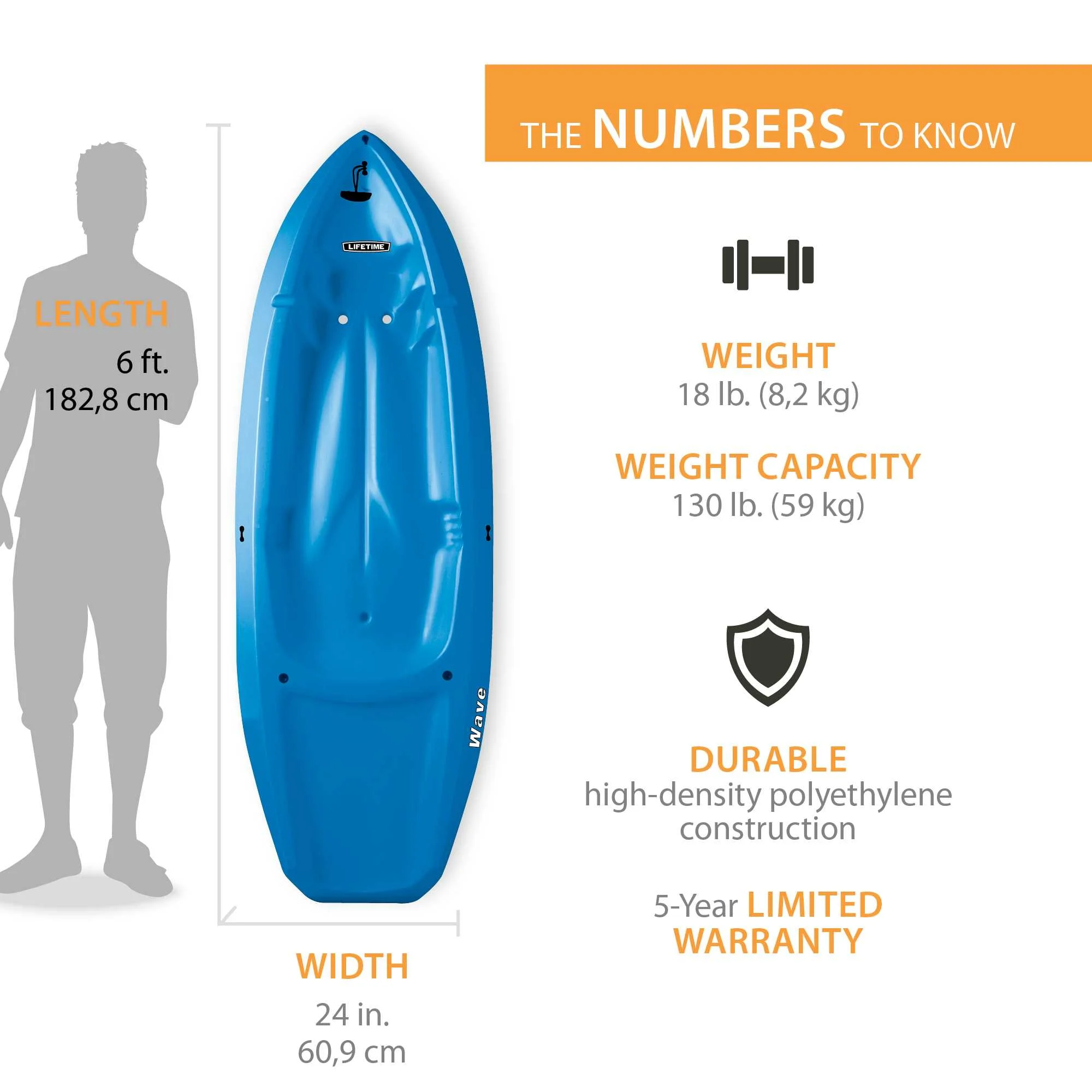 Lifetime Wave 6 ft Youth Kayak, Fire Red (91401) - Image 81