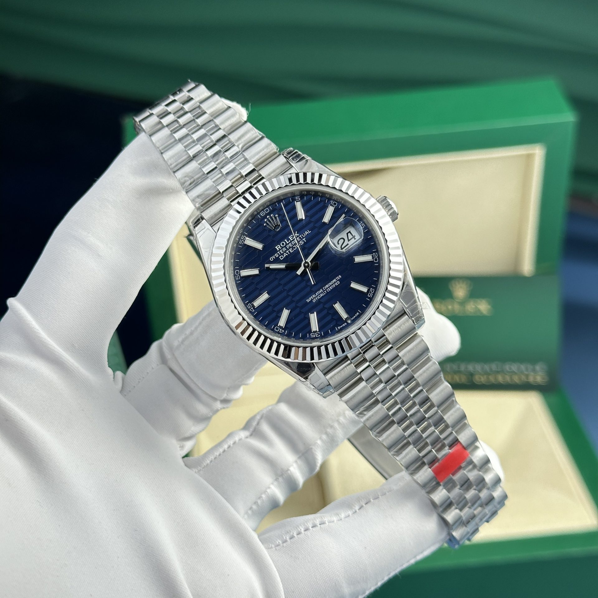 Rolex Replica Watch DateJust 126334 Blue Motif Dial VS Factory 41mm - Elite Watch Atelier