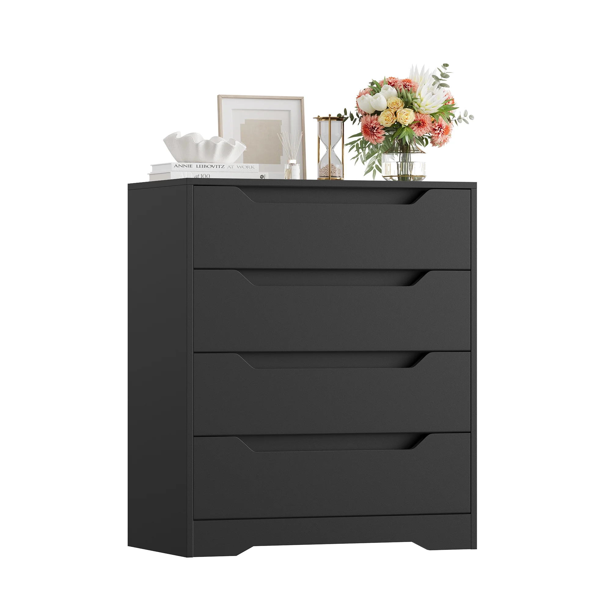 Homfa 4 Large Drawers Dresser, Modern Wood Chest of Drawers for Bedroom Hallway Living Room, White - Image 20